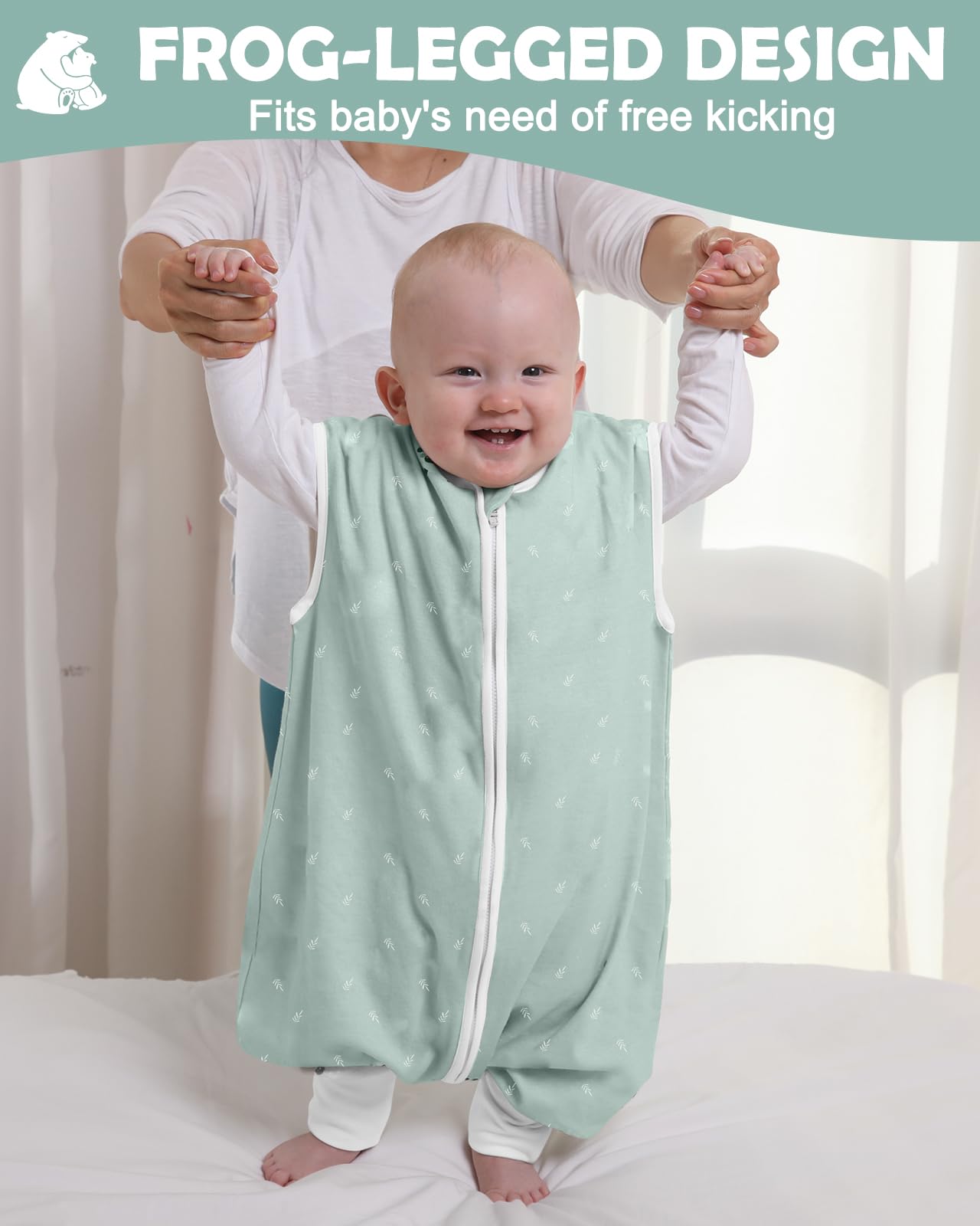 Lictin suvine beebi magamiskott jalgadega, 0.5 TOG, 100% puuvill, 3–4 aastastele