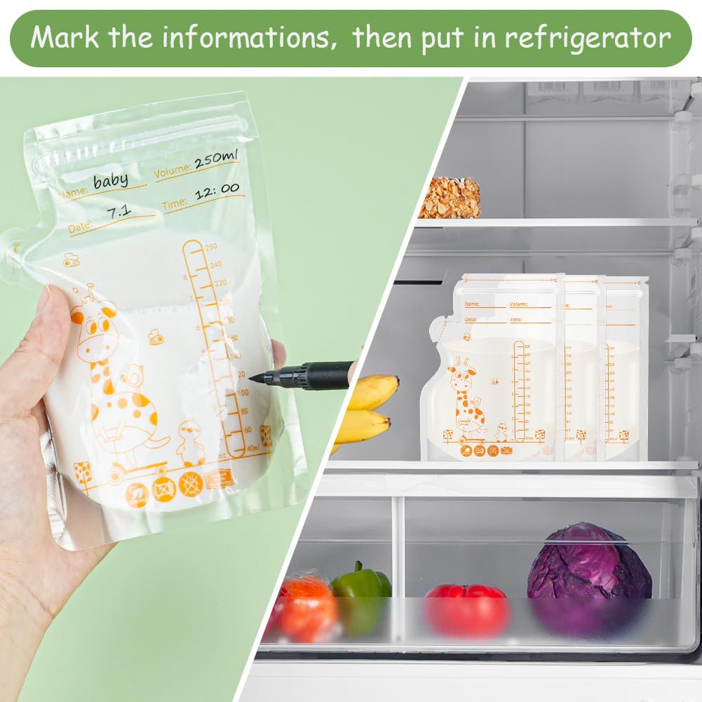 Aolso rinnapiima säilituskotid 250 ml – 80 tk, külmutamiseks ja hoiustamiseks