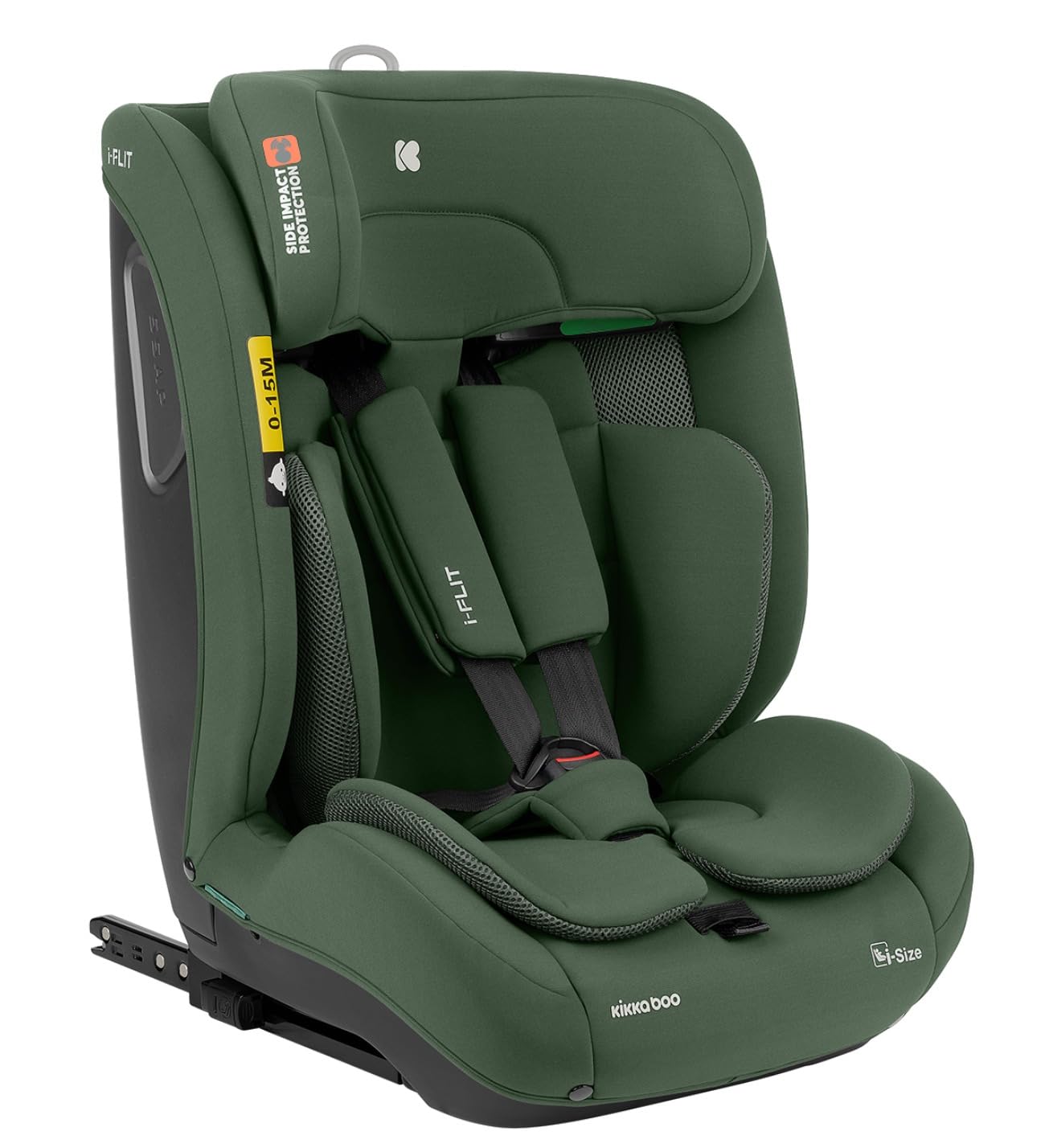 KikkaBoo i-FLIT i-Size turvatool, 76–150 cm, ISOFIX, roheline