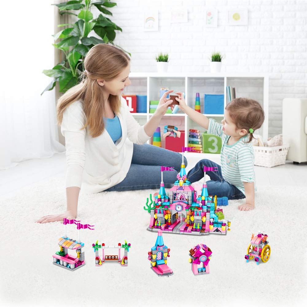 VATOS 568-osaline printsessilossi ehitusklotside komplekt, 25 mudelit, 6–12 a lastele