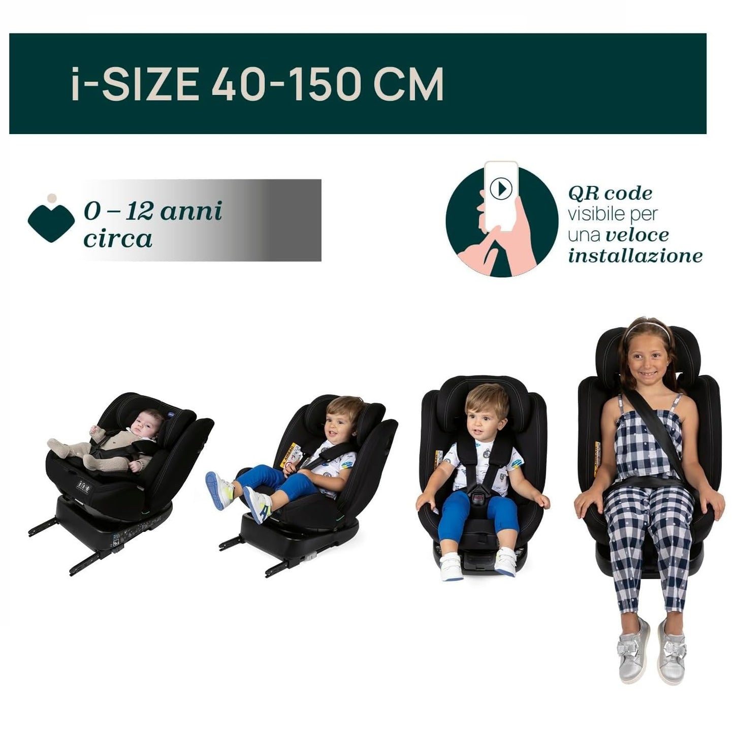 Chicco Unico Evo I-Size turvatool, 0–36 kg, pöörlev Isofix 360°