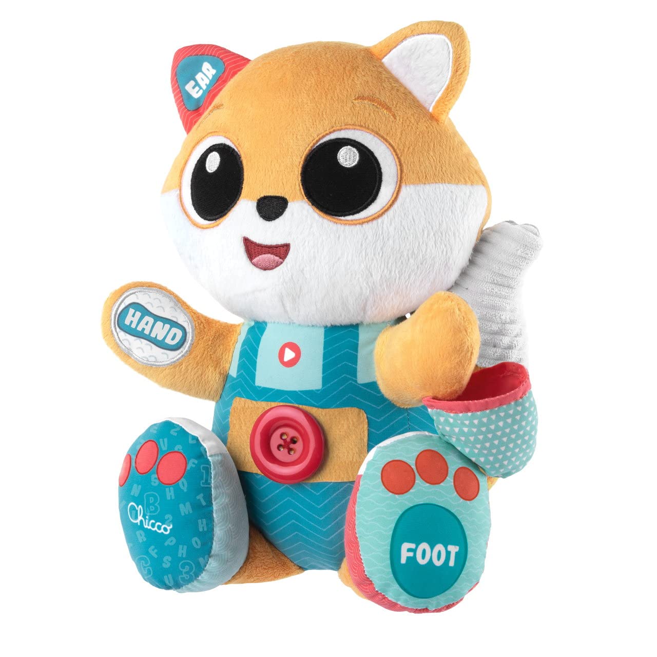 Chicco Foxy bilingual (EN/ES) interactive cuddly toy, 3-in-1 Montessori toy, 6 months – 4 years