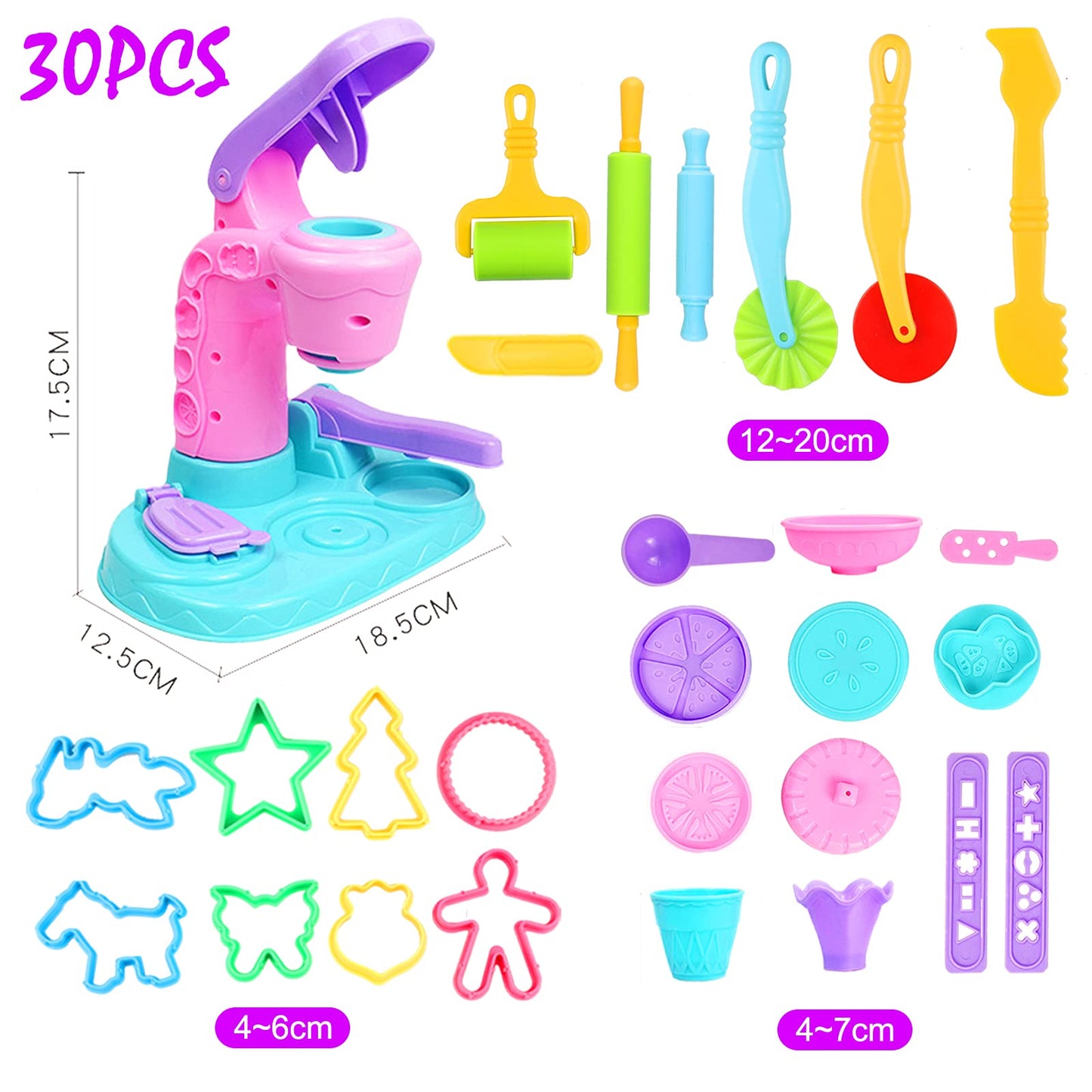30-osaline plastiliini tarvikutekomplekt lastele
