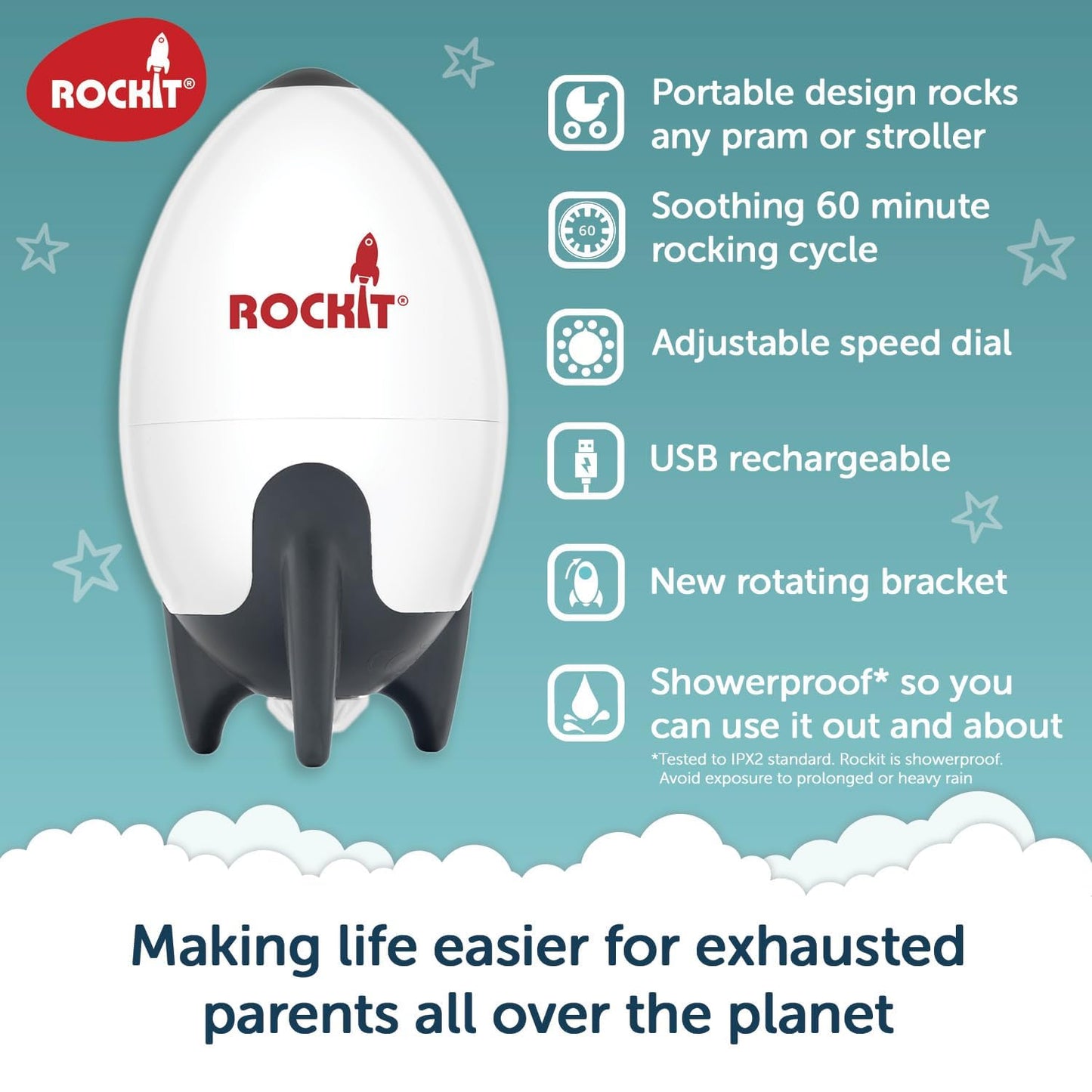 Rockit Rocker USB-laetav vankrikiigutaja, valge