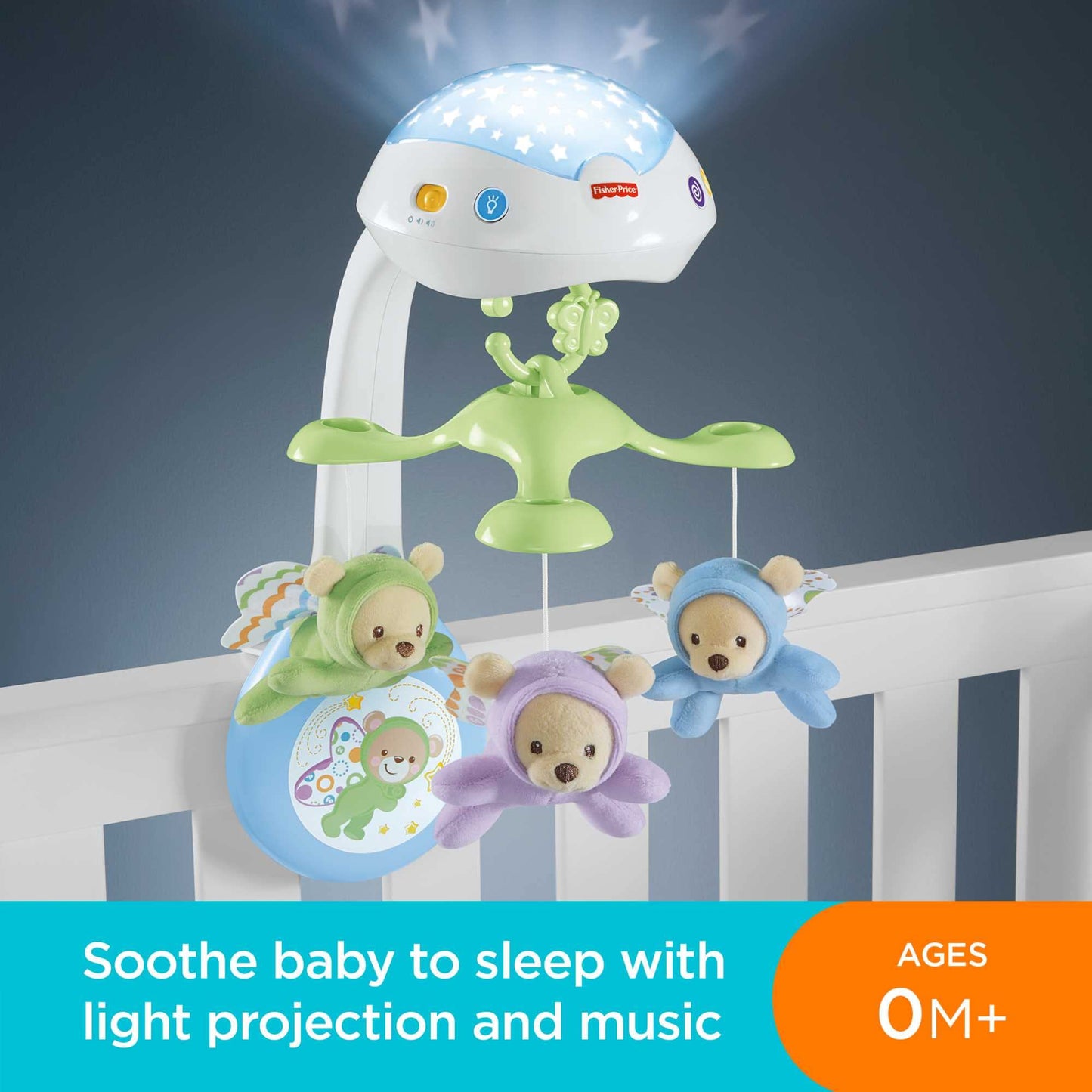 Fisher-Price Butterfly Dreams 3-ühes voodikarusell
