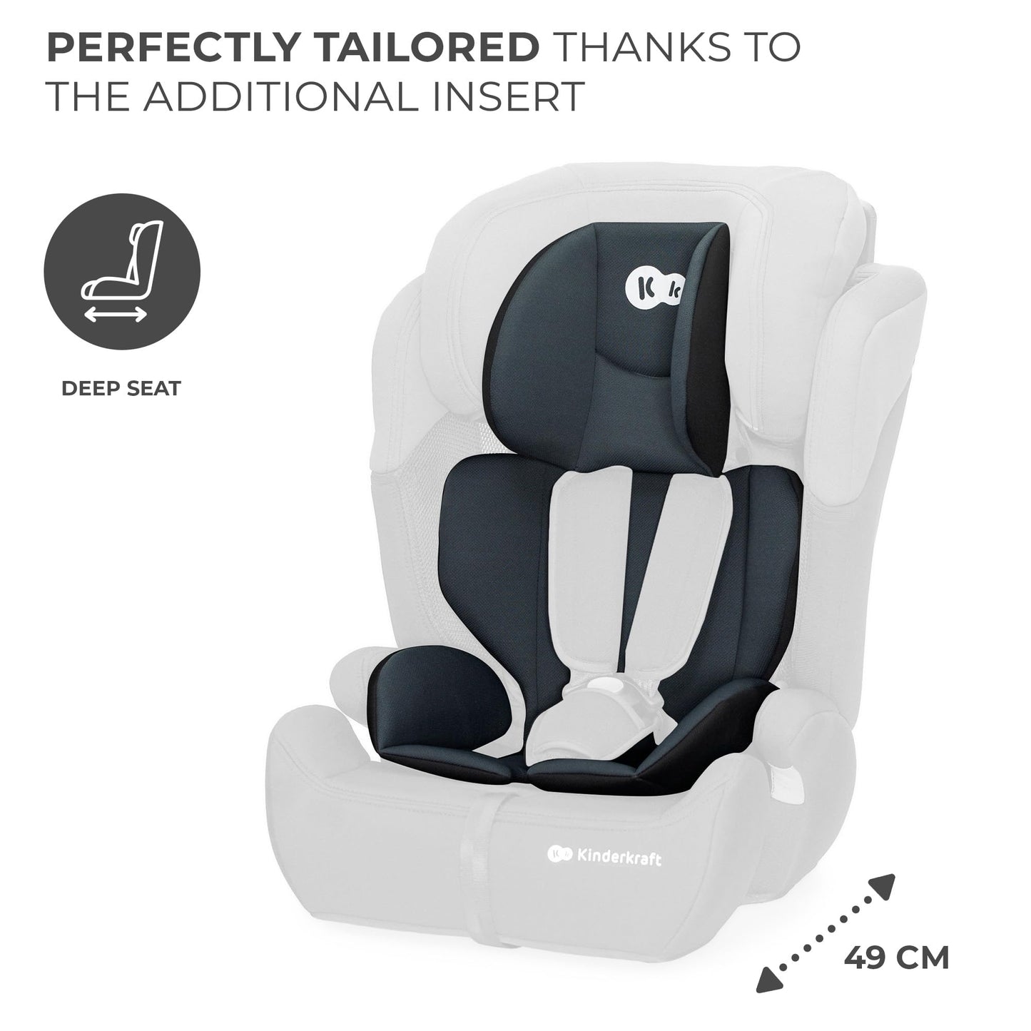 Kinderkraft Comfort UP i-Size turvatool 76–150 cm, 15 kuud–12 a, must