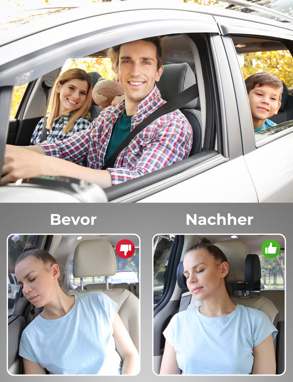 Oasser reguleeritav auto kaelatugi lastele ja täiskasvanutele, must