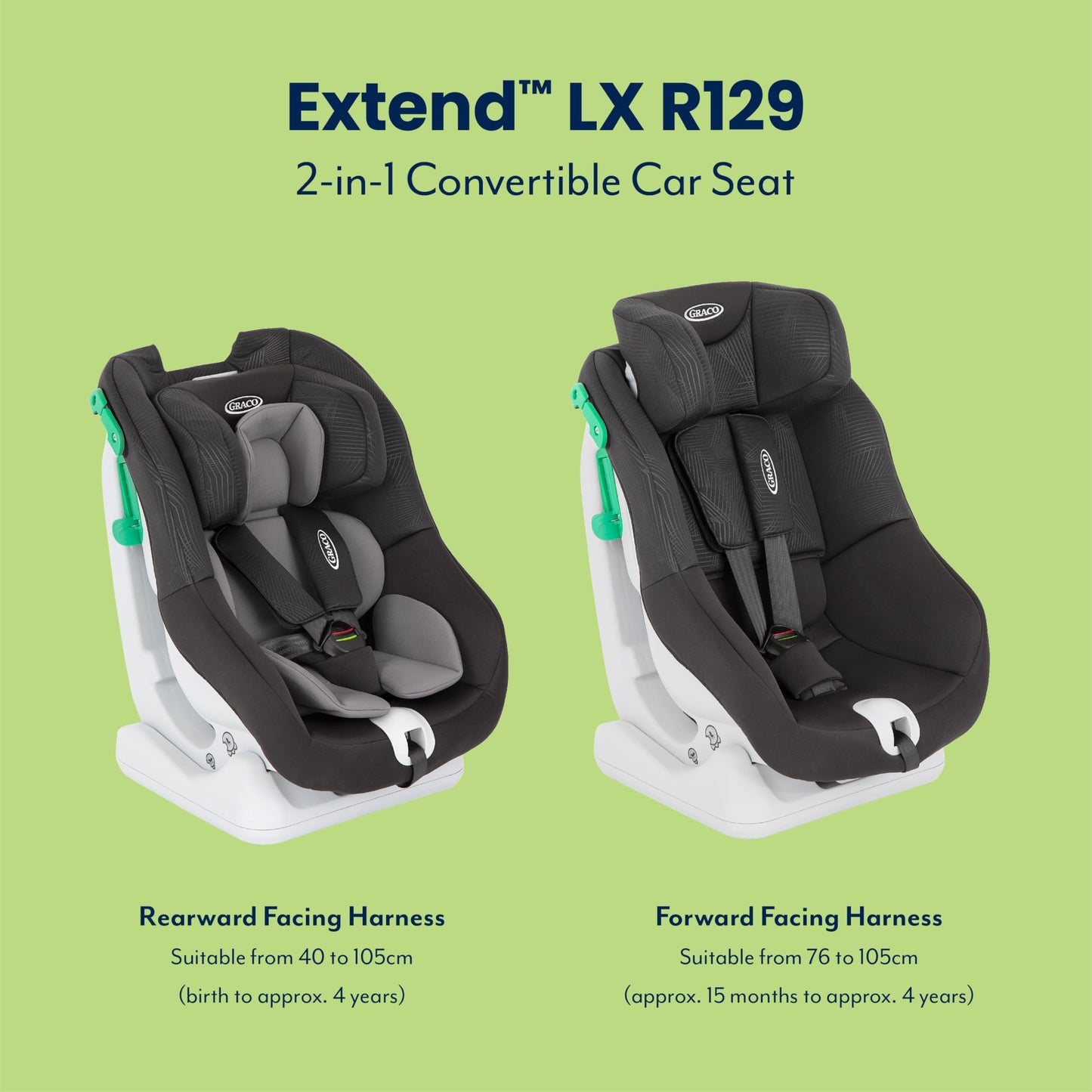Graco Extend LX R129 turvatool, 0–4 a, selg sõidusuunas kauem, Midnight Fashion