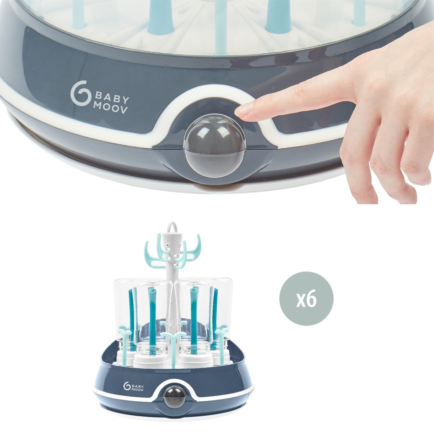 Babymoov Turbo Steam Plus 2-in-1 aurusterilisaator ja pudelikuivatusrest