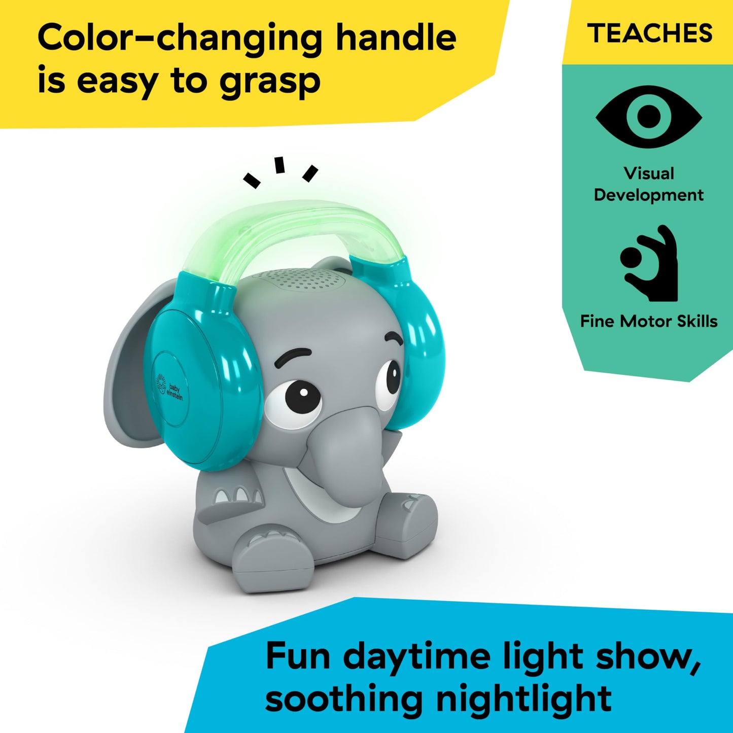 Baby Einstein Earl the Elephant Bluetooth rahusti ja öövalgus, hall