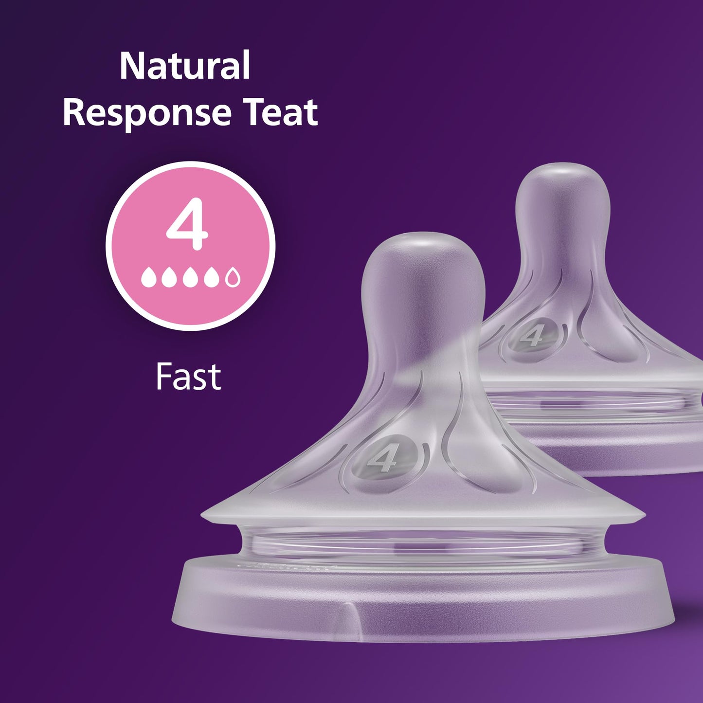 Philips Avent Natural Response lutid, 2 tk, voolukiirus 4, 3+ kuud