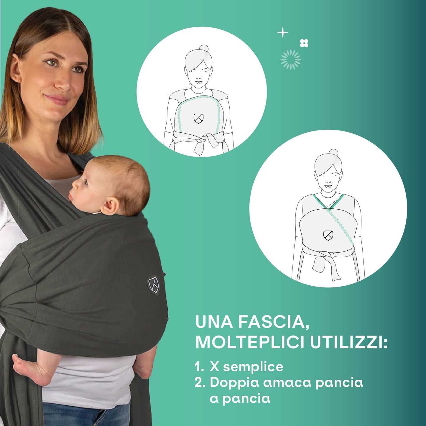 Koala Babycare Stretchy Baby Sling – 100% Organic Cotton, Easy to Wear, Up to 15 kg