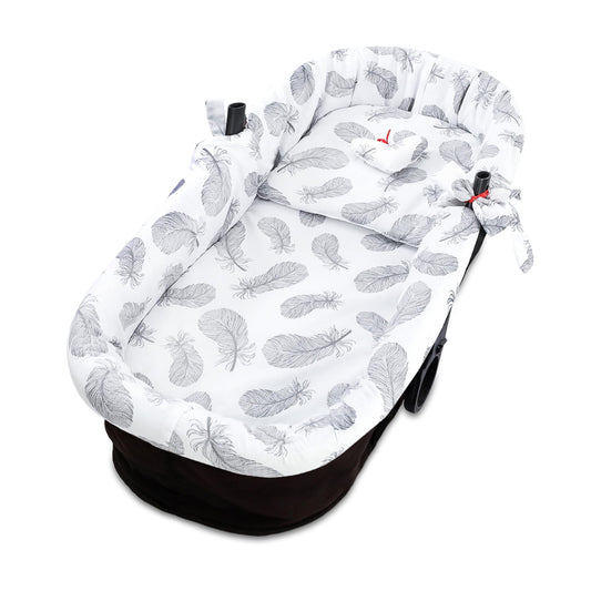 Totsy Baby vankrikorvikatte komplekt, 3-osaline, hallid suled