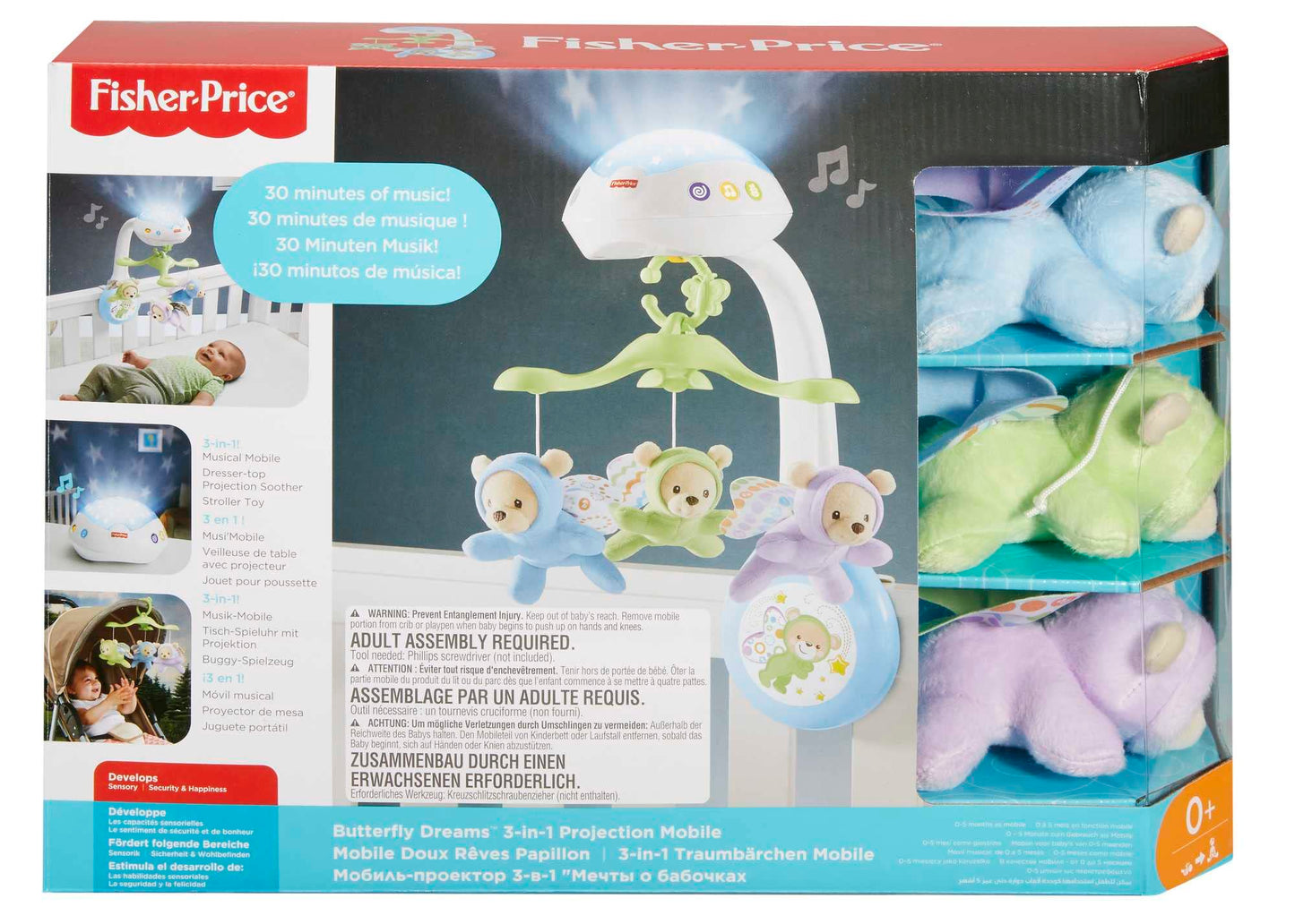 Fisher-Price Butterfly Dreams 3-ühes voodikarusell