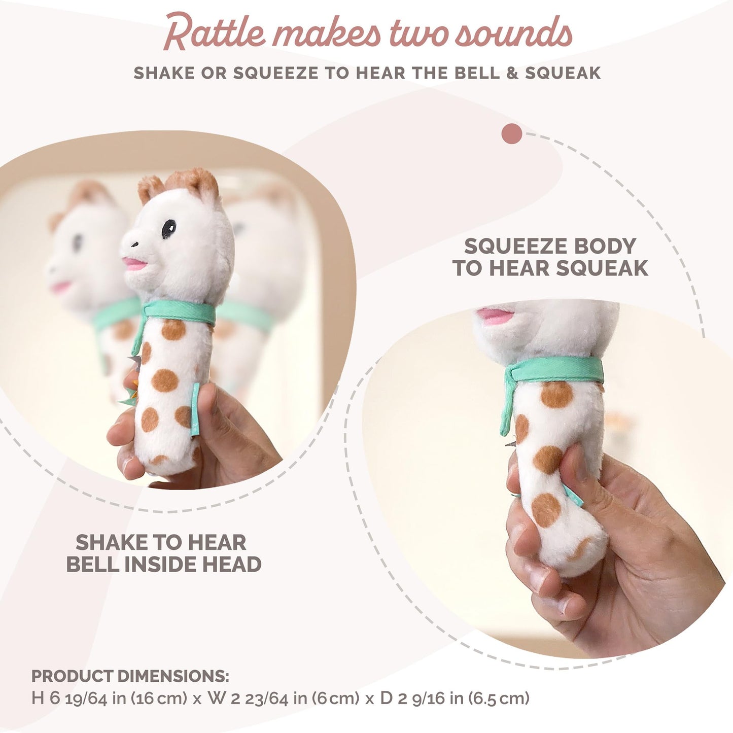 Sophie la girafe Sweetie Pouet pehme kõrinamänguasi beebile