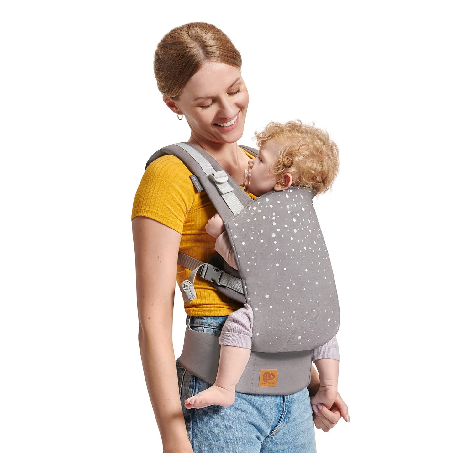 Kinderkraft NINO Confetti ergonoomiline beebikandekott, 2 kandmisviisi, hall