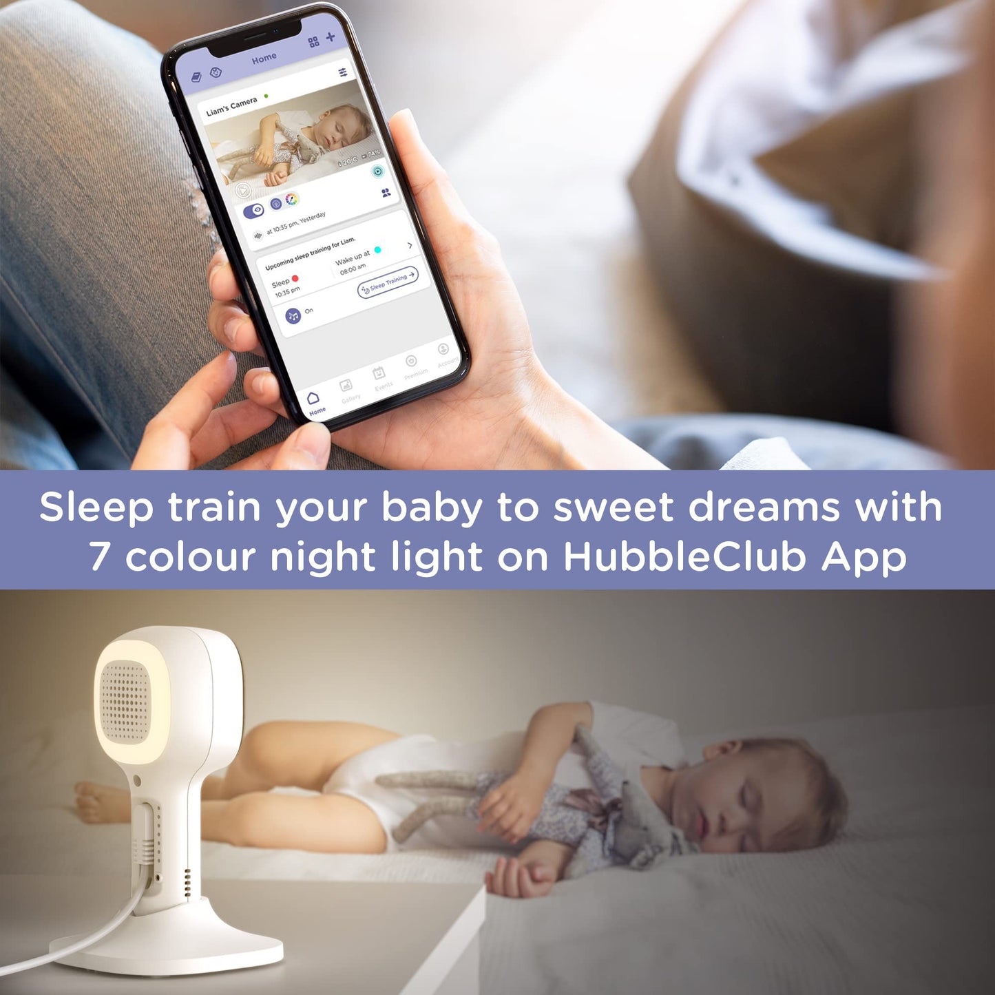 Hubble Connected Nursery Pal Cloud beebimonitor WiFi-kaamera ja 5-tollise ekraaniga