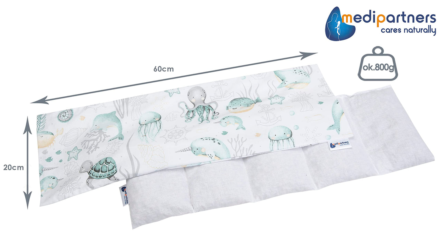 Medi Partners kirsikivi padi 60×20 cm, 800 g, 5-kambriline, eemaldatava puuvillase kattega
