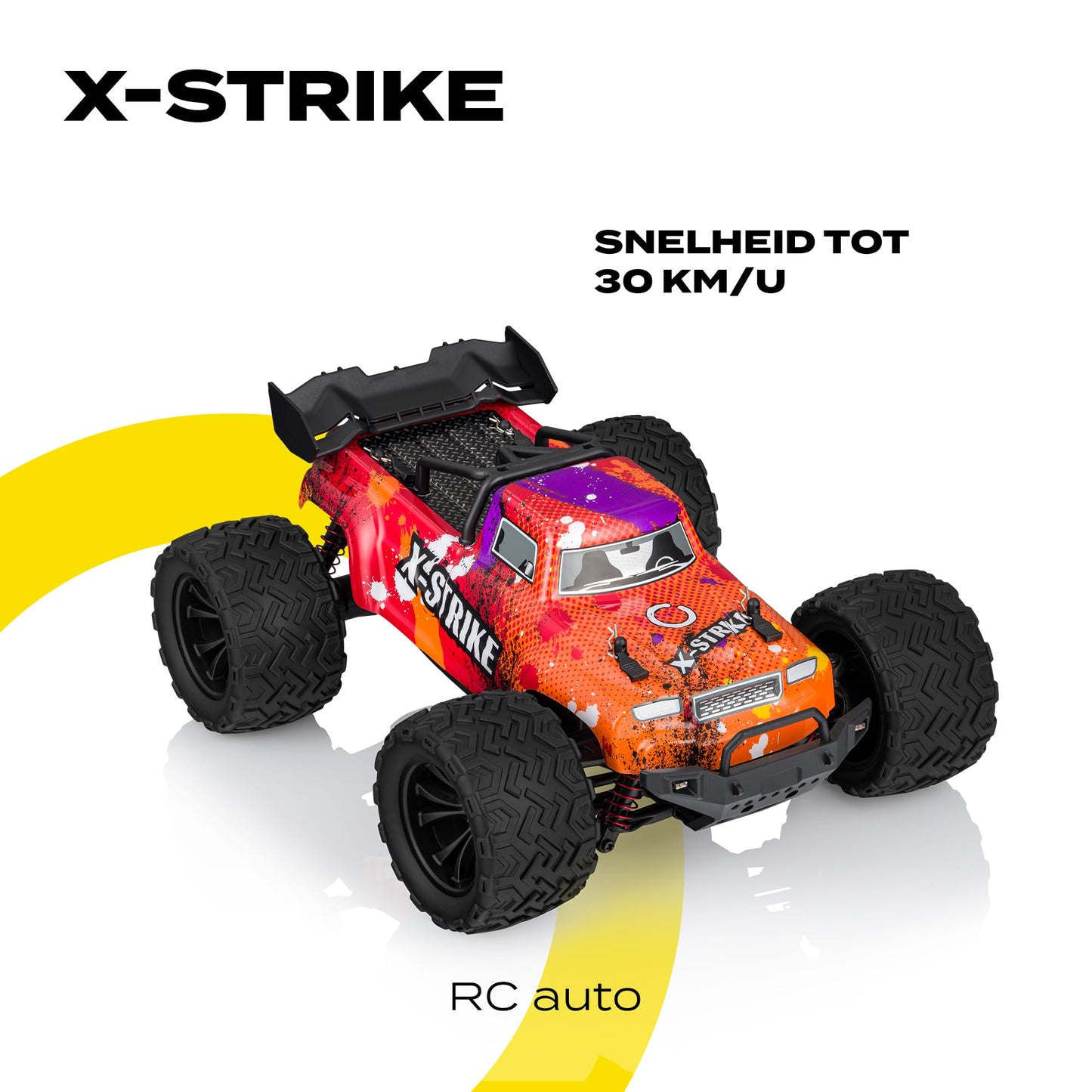 Overmax X-Strike puldiauto – 45 km/h, 4WD, LED-tuled, 2 akuga komplekt