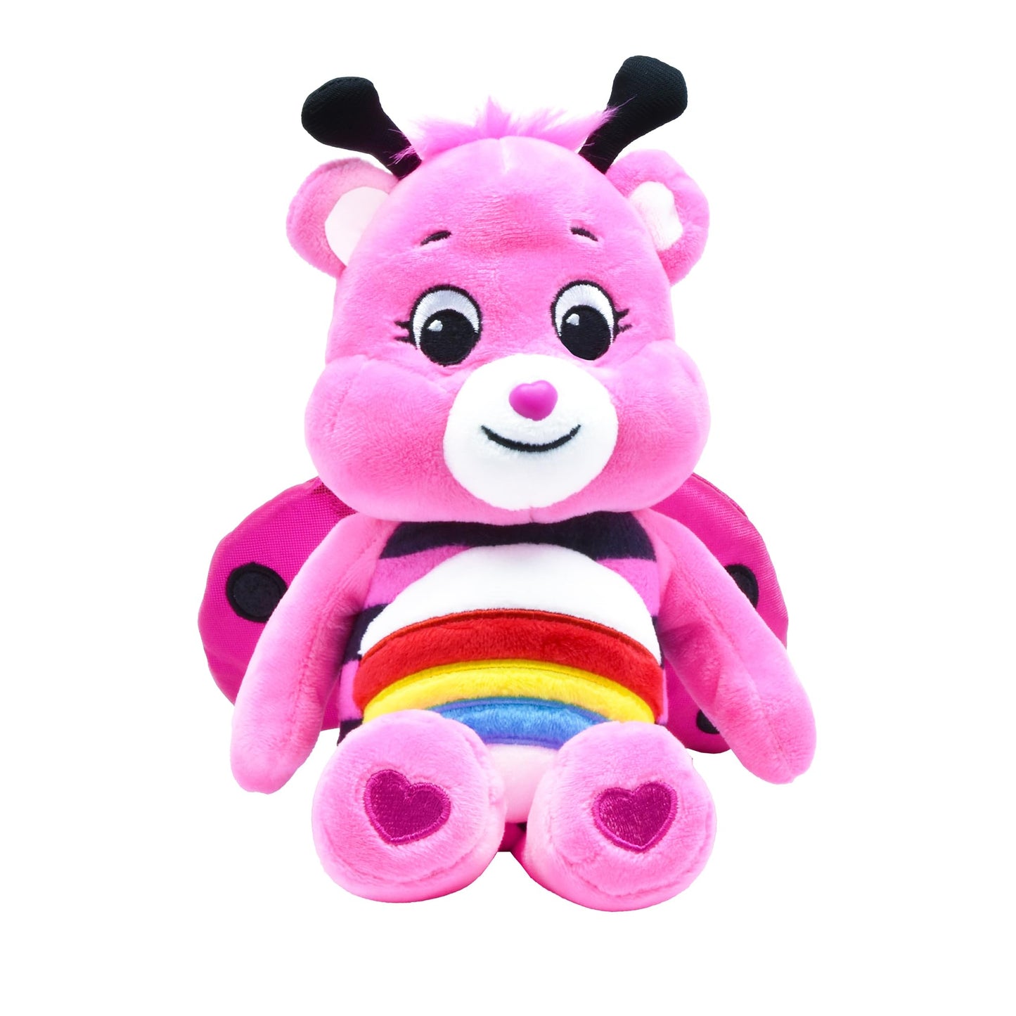 Care Bears spring-themed Cheer Bear plush in a ladybug costume, 23 cm
