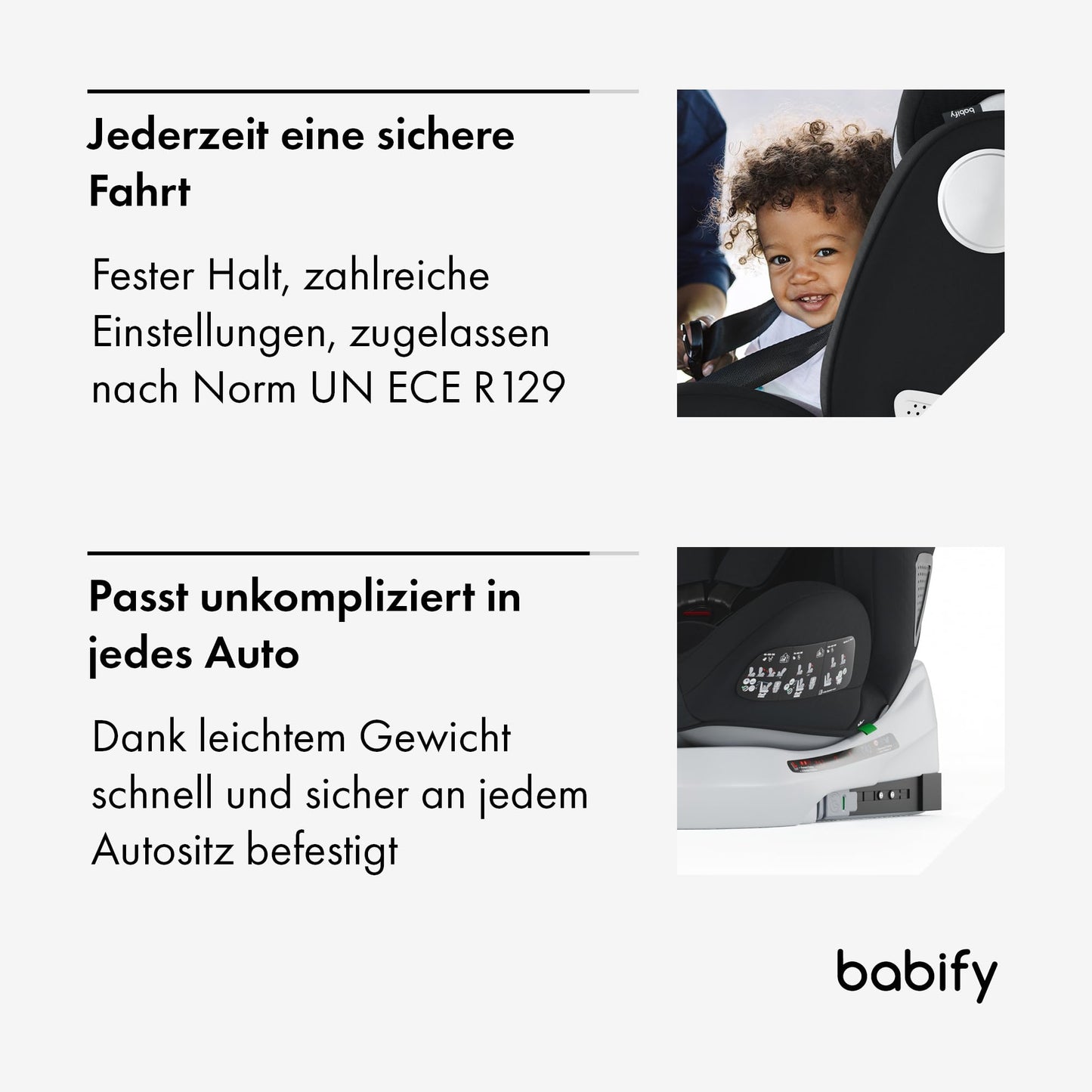 Babify Onboard 360° pöörlev turvatool, Isofix, i-Size 40–150 cm, must/tumehall