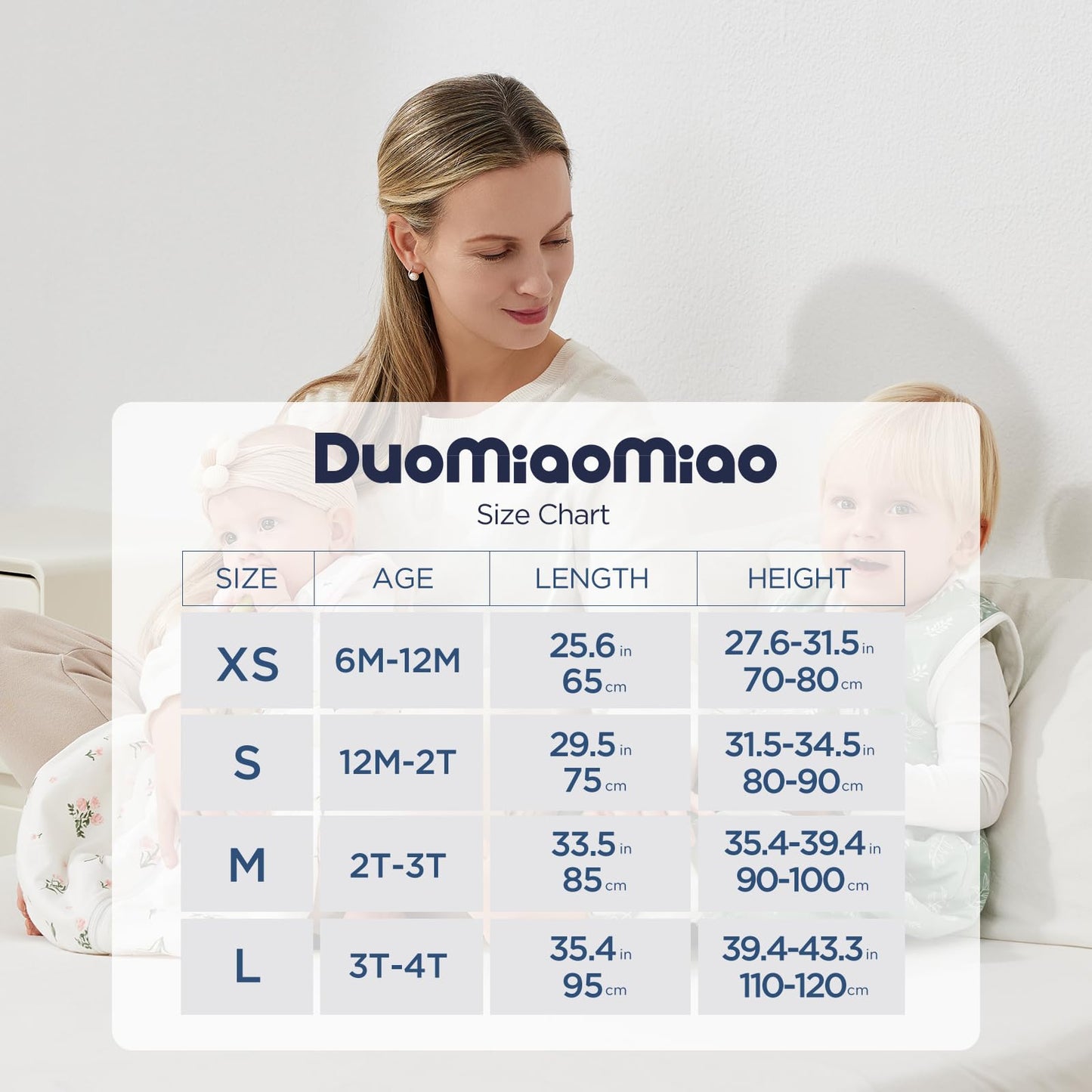 Duomiaomiao unisex beebide magamiskott jalgadega, suurus L, puuvill, kevad/suvi (2tk)