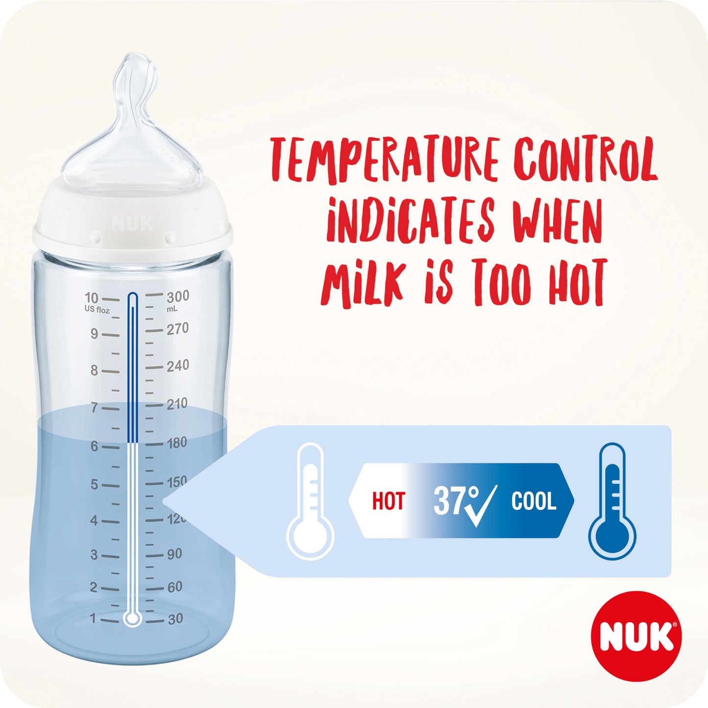 NUK First Choice+ Perfect Start beebipudelite komplekt, 0–6 kuud, südamekujundusega, valge