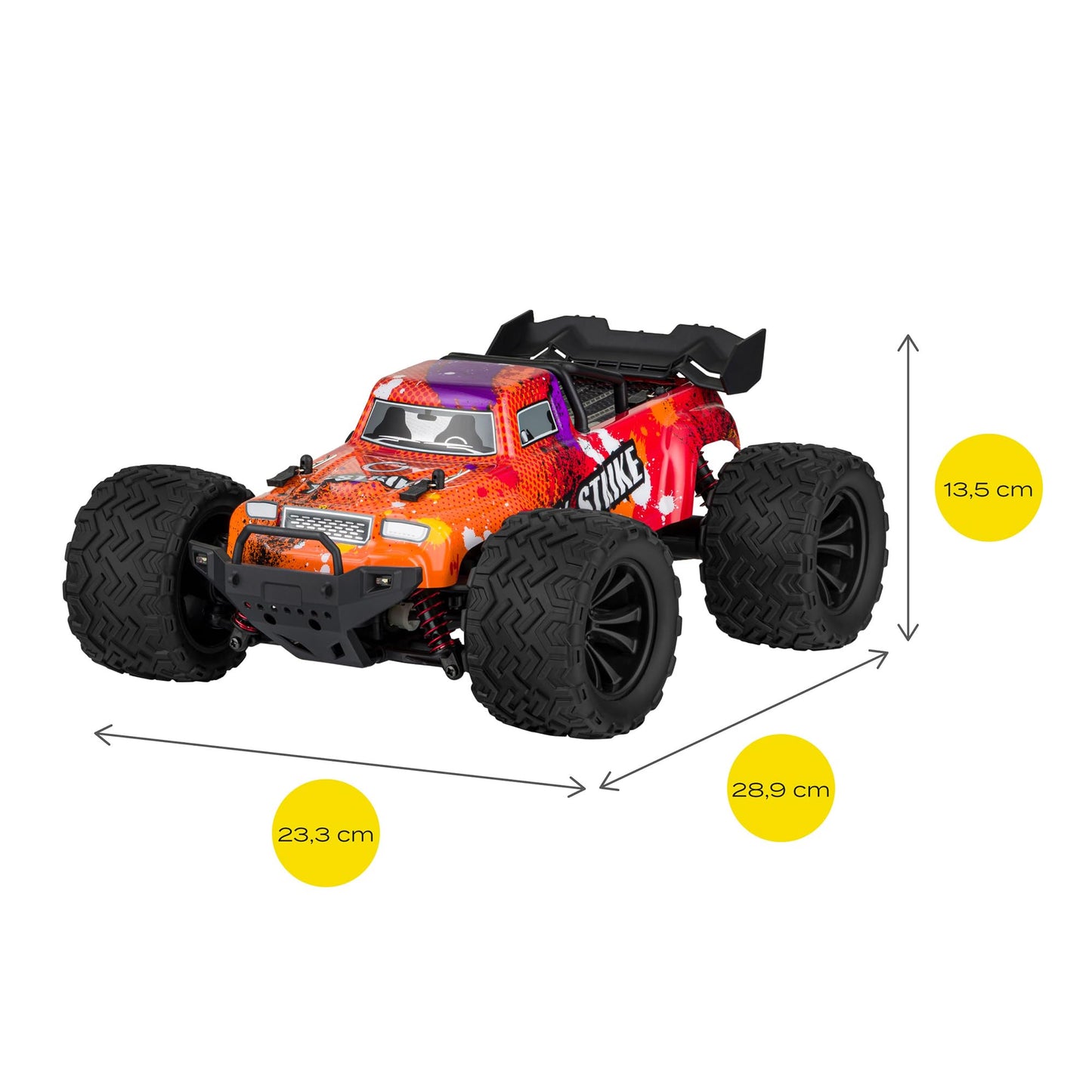 Overmax X-Strike puldiauto – 45 km/h, 4WD, LED-tuled, 2 akuga komplekt