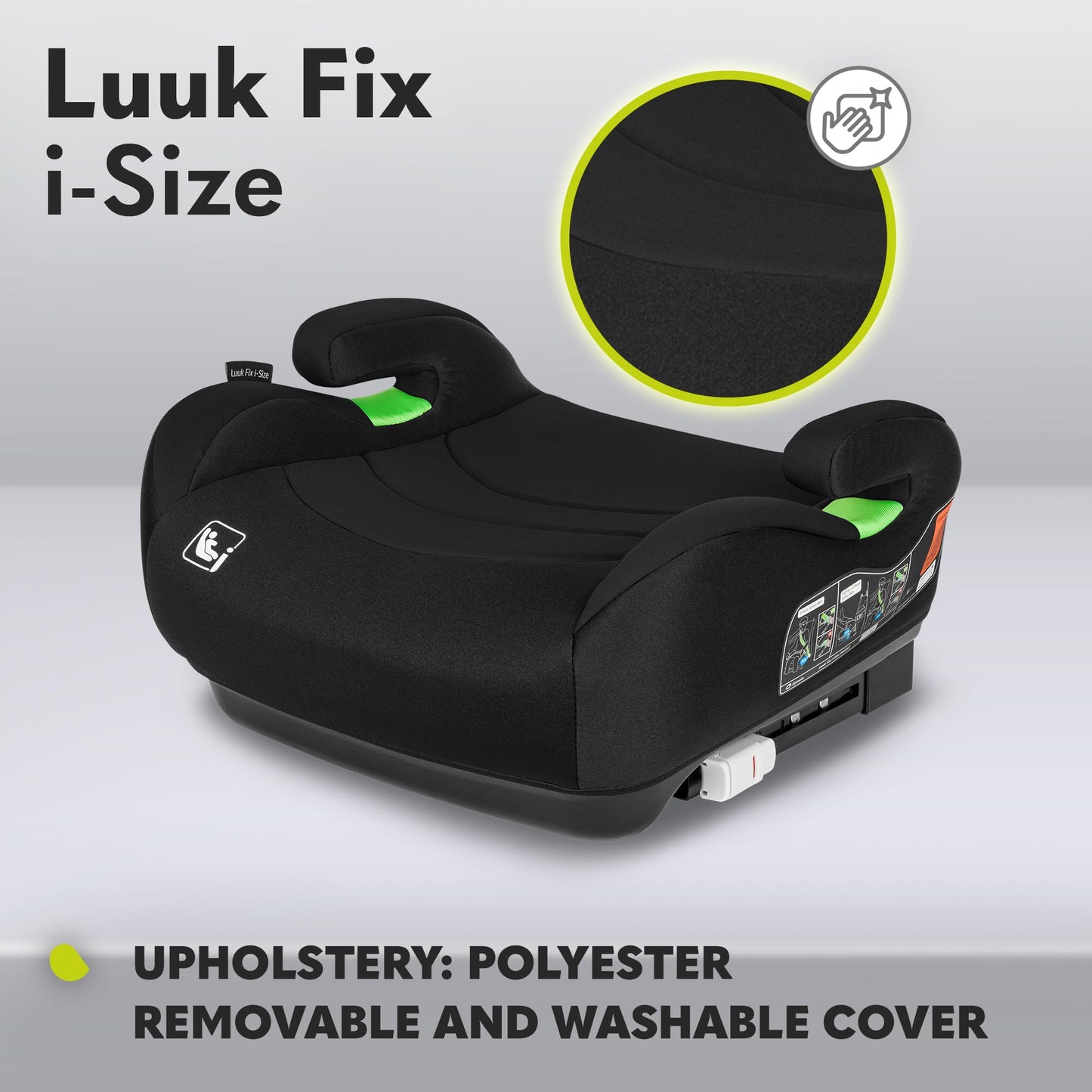 Lionelo Luuk FIX I-Size turvaiste ISOFIX 22–36 kg / 125–150 cm, must karbon