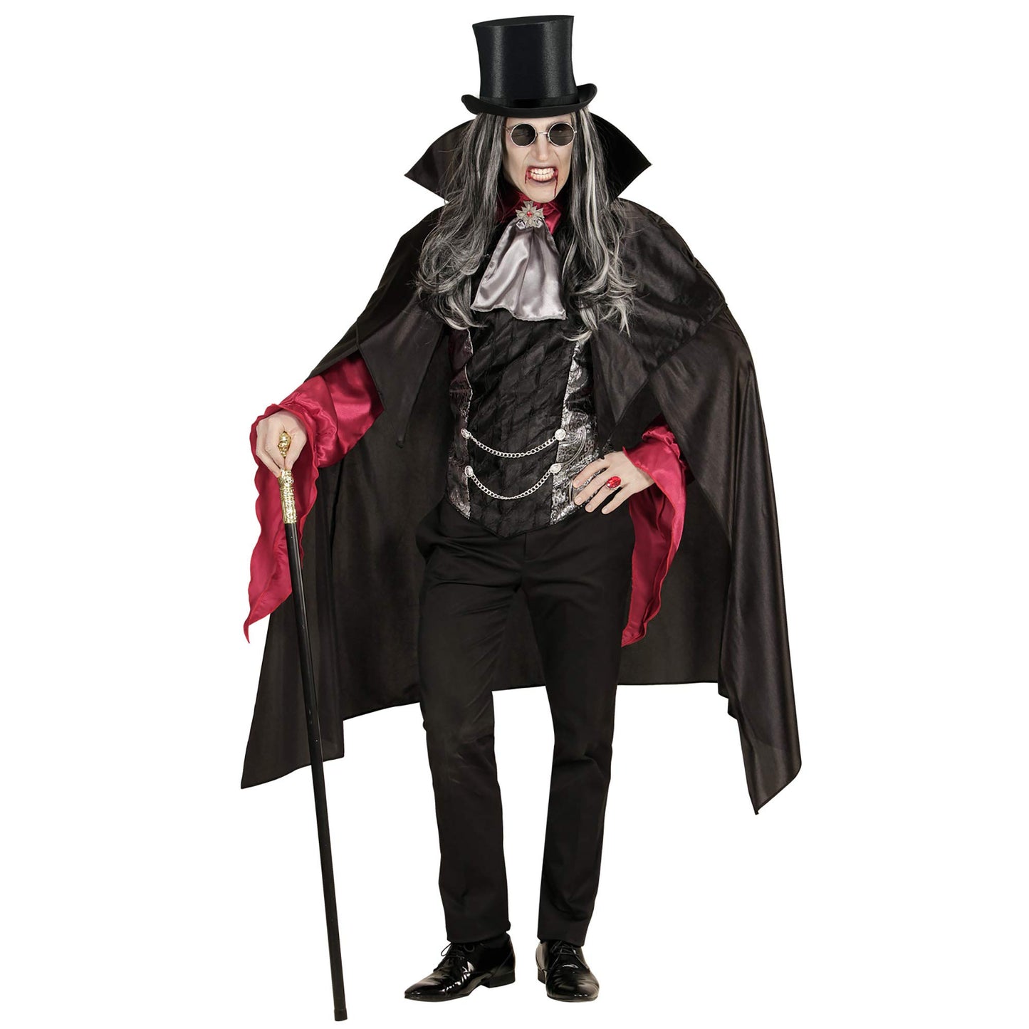 Kostüümi top hat, satin, black, one size fits all
