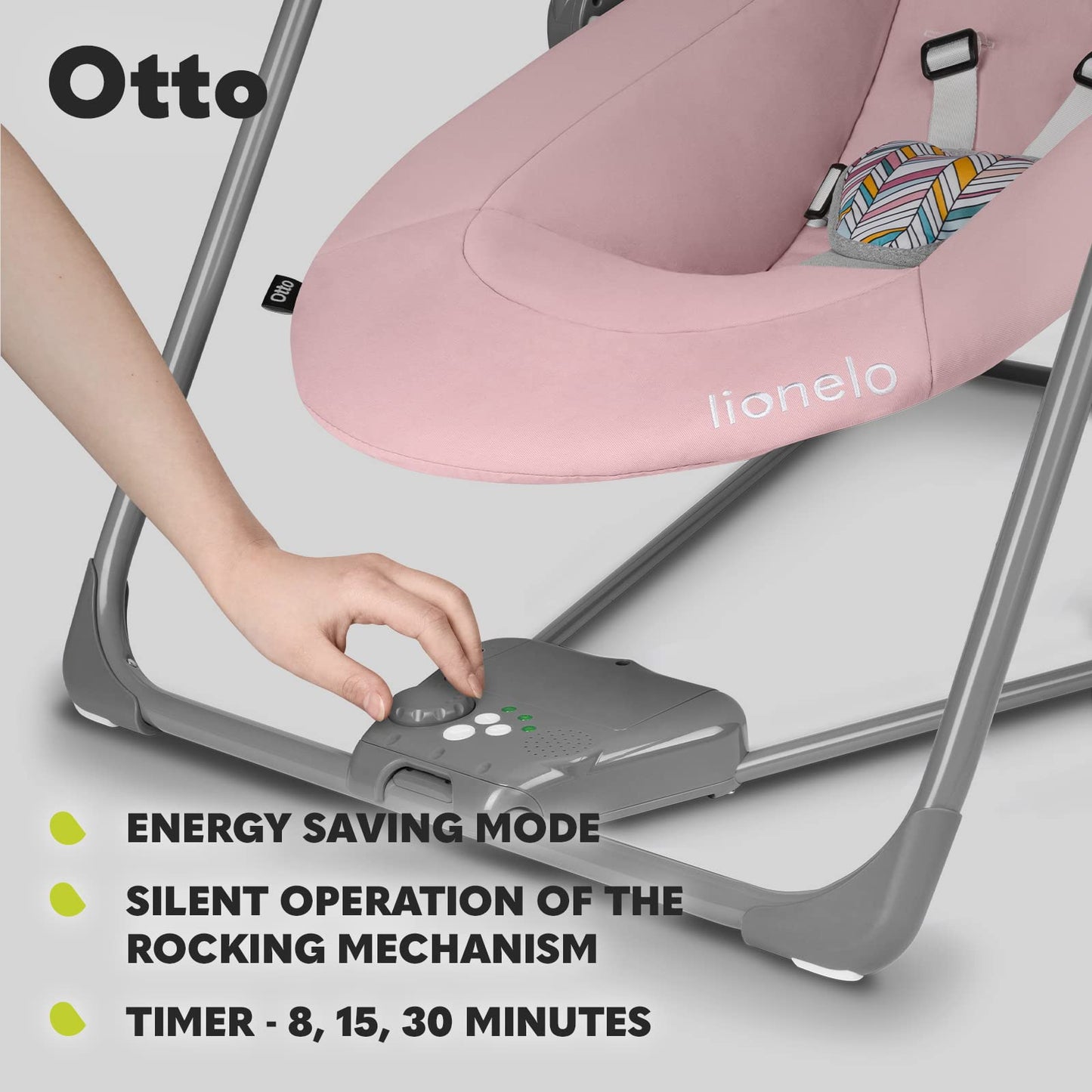 Lionelo Otto elektriline beebitool kiigega, 0–9 kg, hall