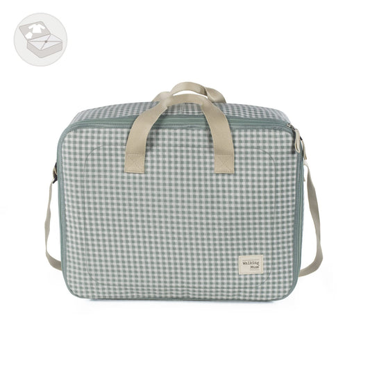 Walking Mum “I Love Vichy” sünnitusmaja- ja beebitarvetekott, roheline (49 × 37 × 17 cm)