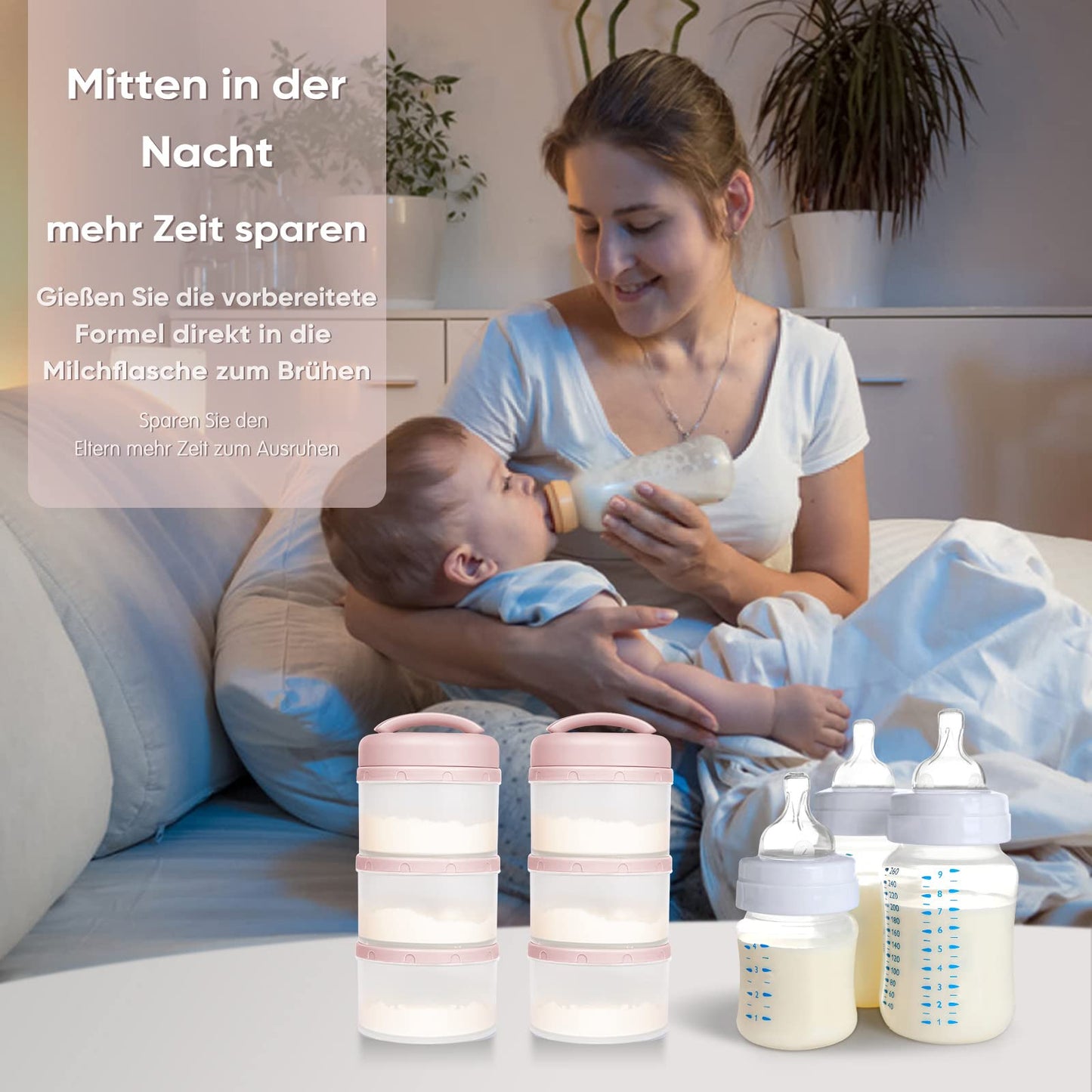 Termichy virnastatav piimapulbri dosaator 4x, heleroosa