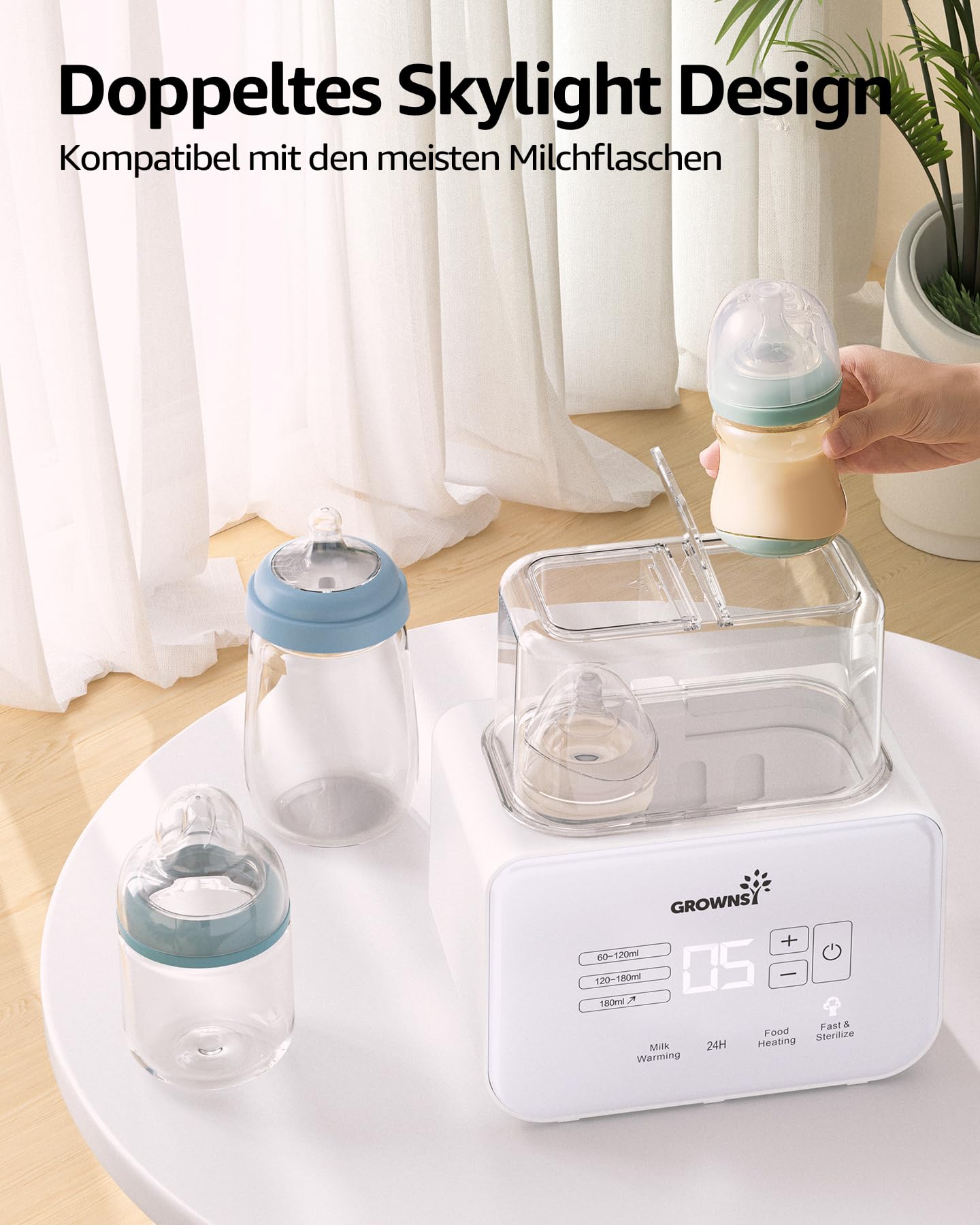 GROWNSY 8-ühes pudelisoojendaja ja sterilisaator