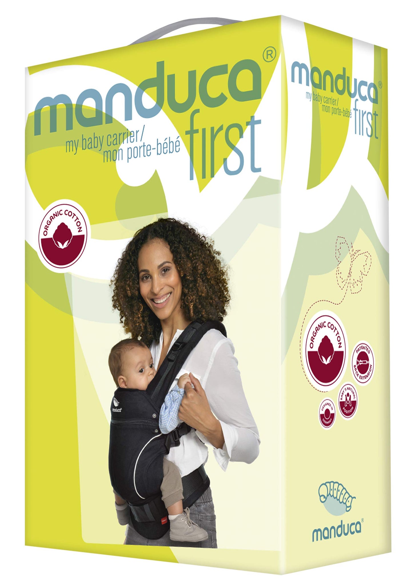 manduca First beebi kandekott – sünnist kuni 20 kg, must