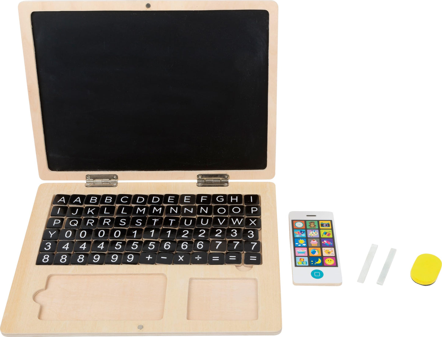 Small Foot puidust mängulaptop magnet- ja kriiditahvliga