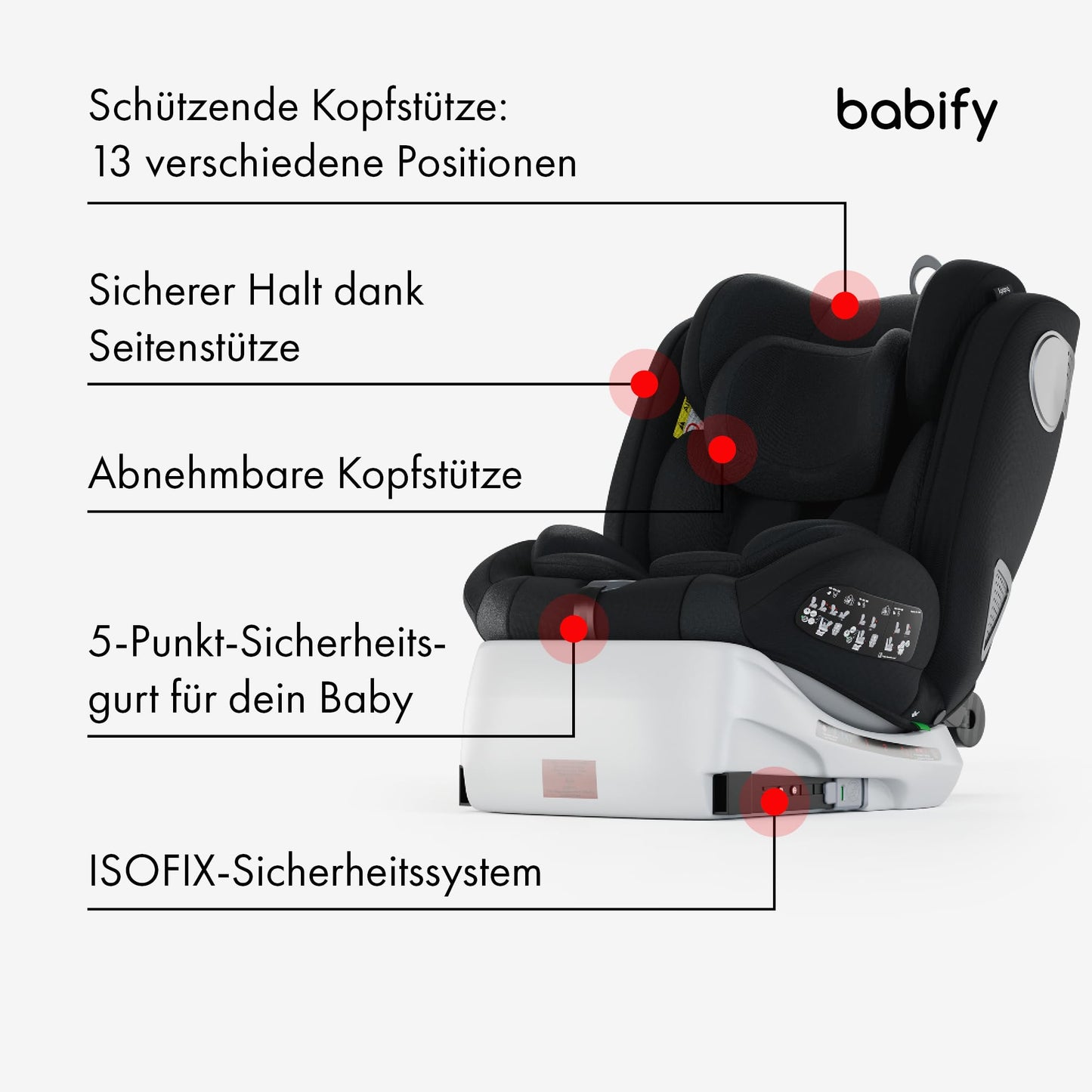 Babify Onboard 360° pöörlev turvatool, Isofix, i-Size 40–150 cm, must/tumehall