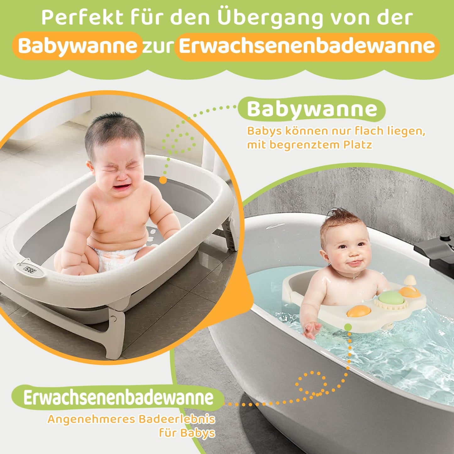 Aragallant baby bath seat with toys, 6–18 months, white