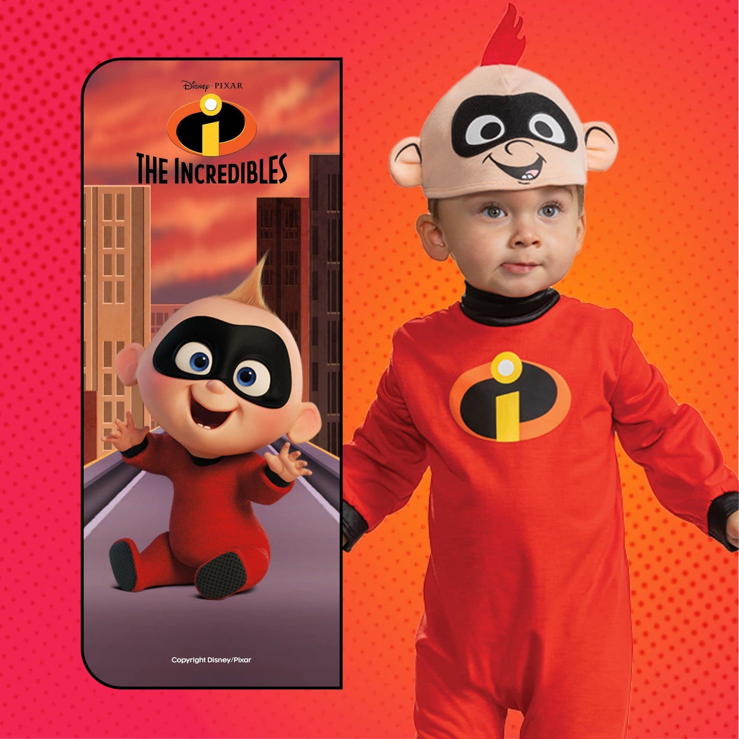 Disney official Jack-Jack "The Incredibles" baby costume, size 12-18 months