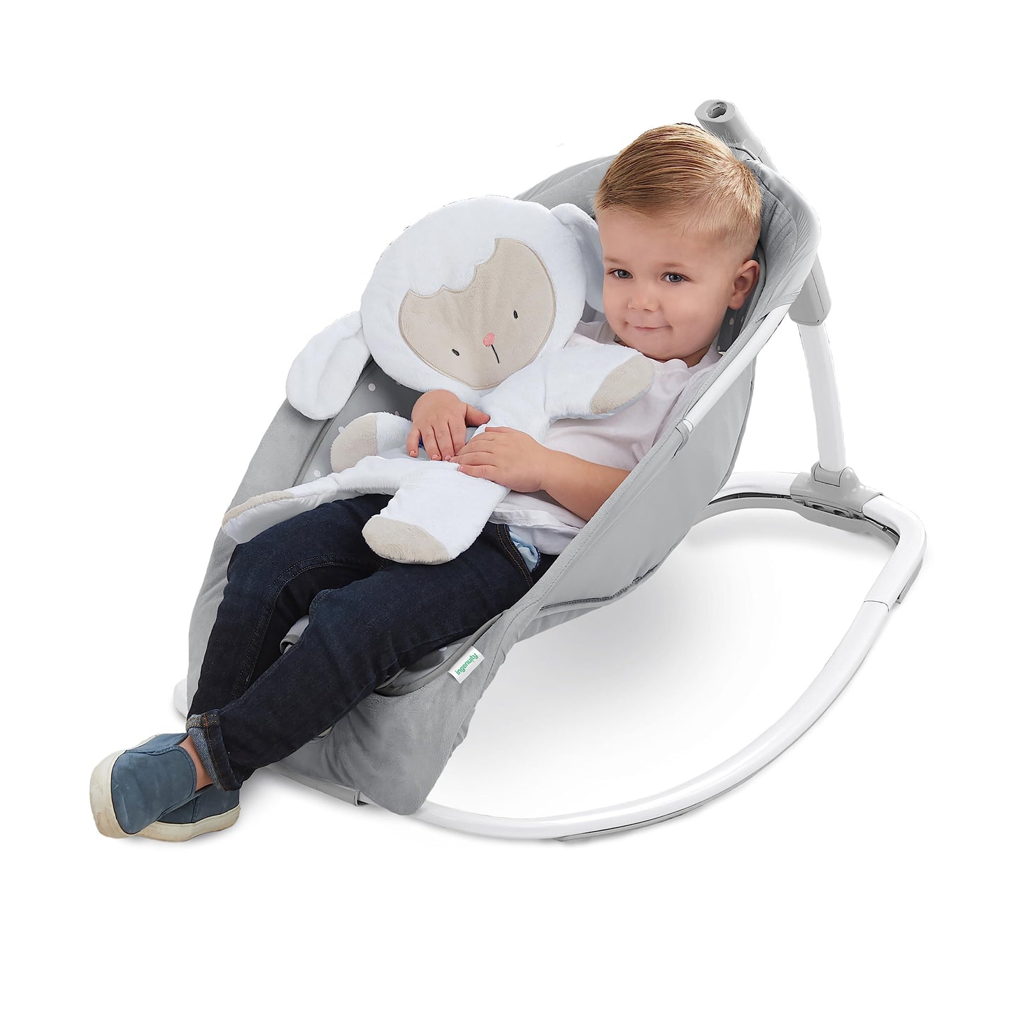 Ingenuity 2-in-1 Cuddle Lamb beebitool ja kiik 0–30 kuud