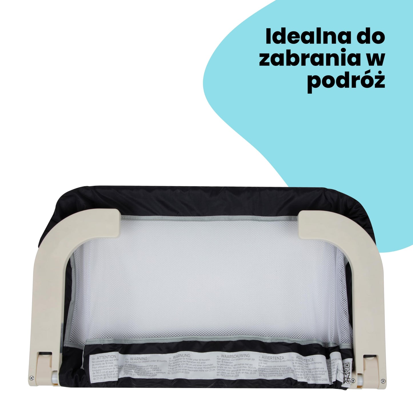 Safety 1st kokkupandav voodipiire, 109 × 42 cm, tumehall