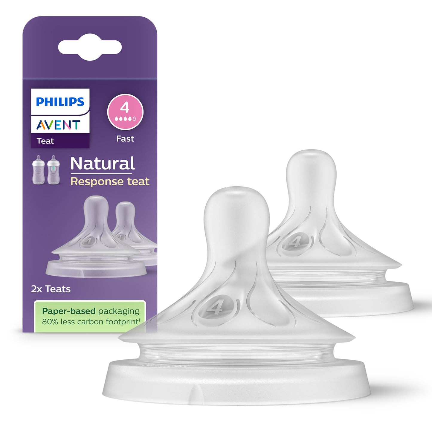 Philips Avent Natural Response lutid, 2 tk, voolukiirus 4, 3+ kuud