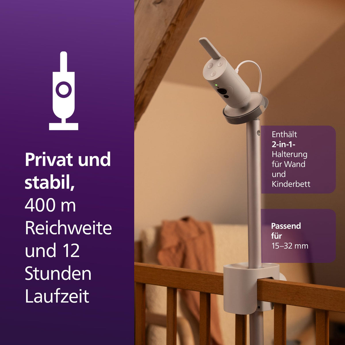 AVENT Premium Connected beebimonitor kaameraga SCD973/26, valge