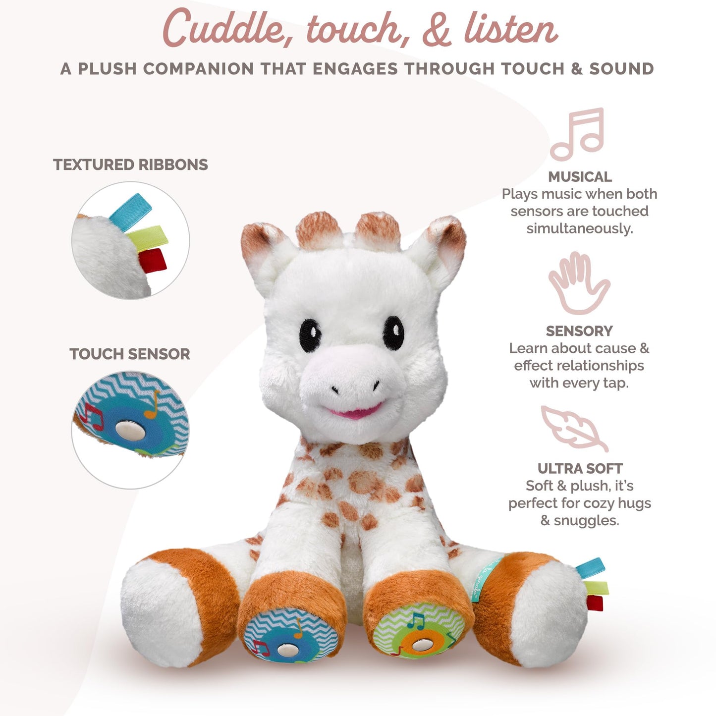 Sophie la girafe interaktiivne muusikaline plüüs, „Touch and Play Music”, 3+ kuud