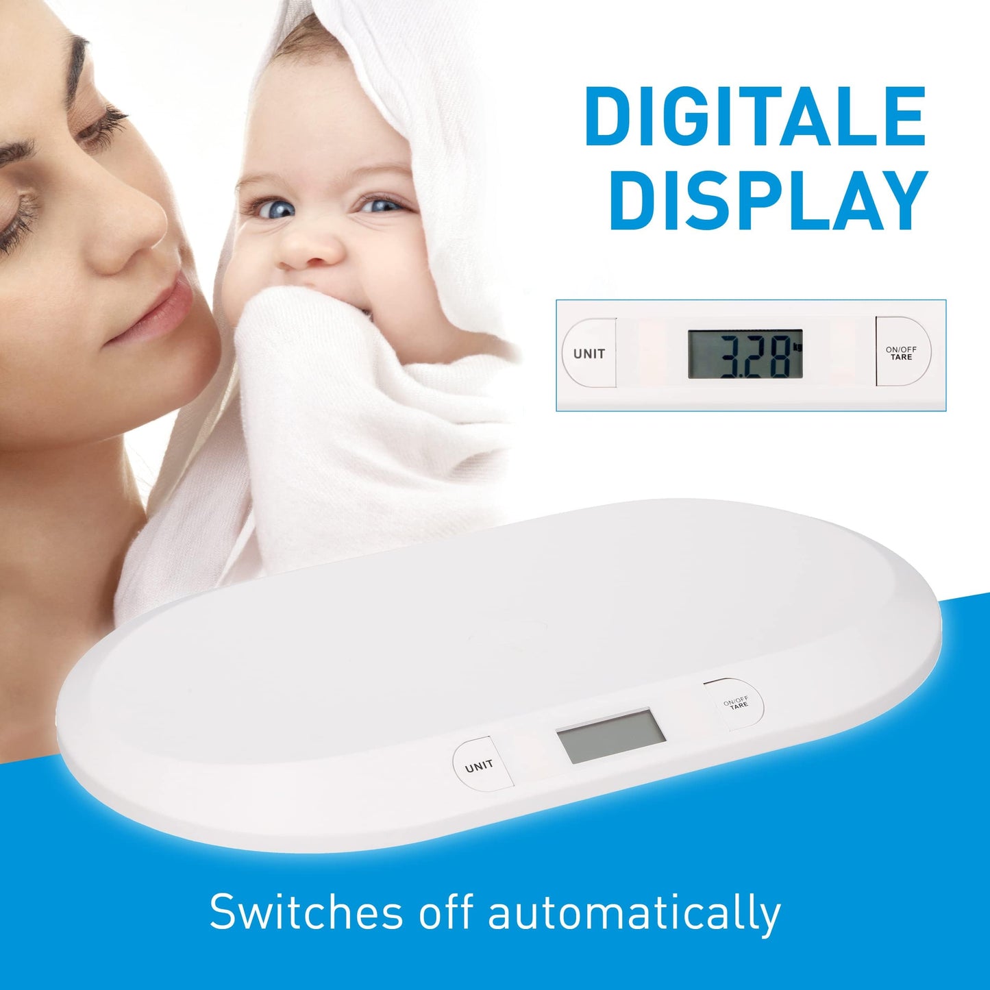 Grundig digitaalne beebikaal täpsusega 10 g, kuni 20 kg, valge