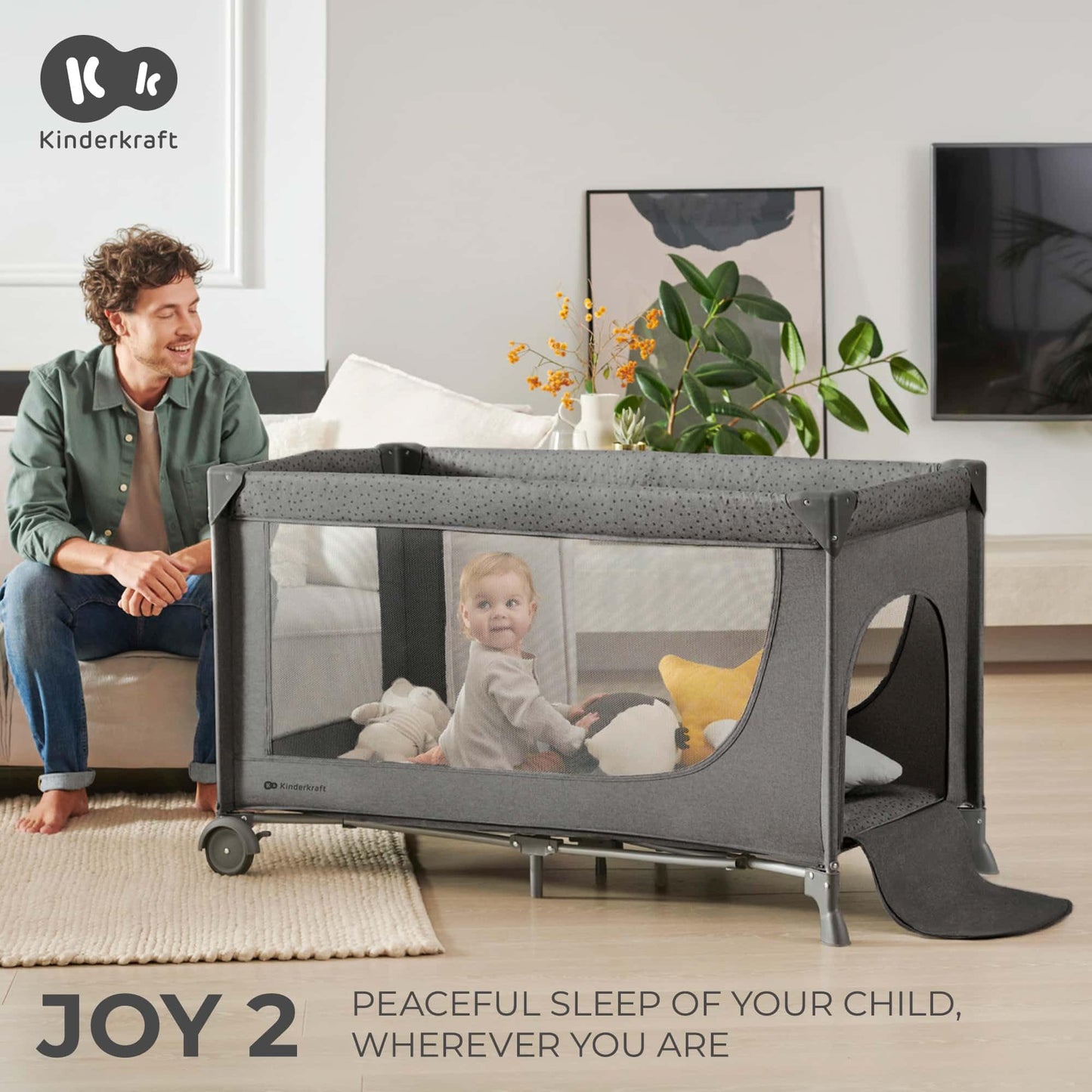Kinderkraft JOY 2-ühes reisivoodi, beež