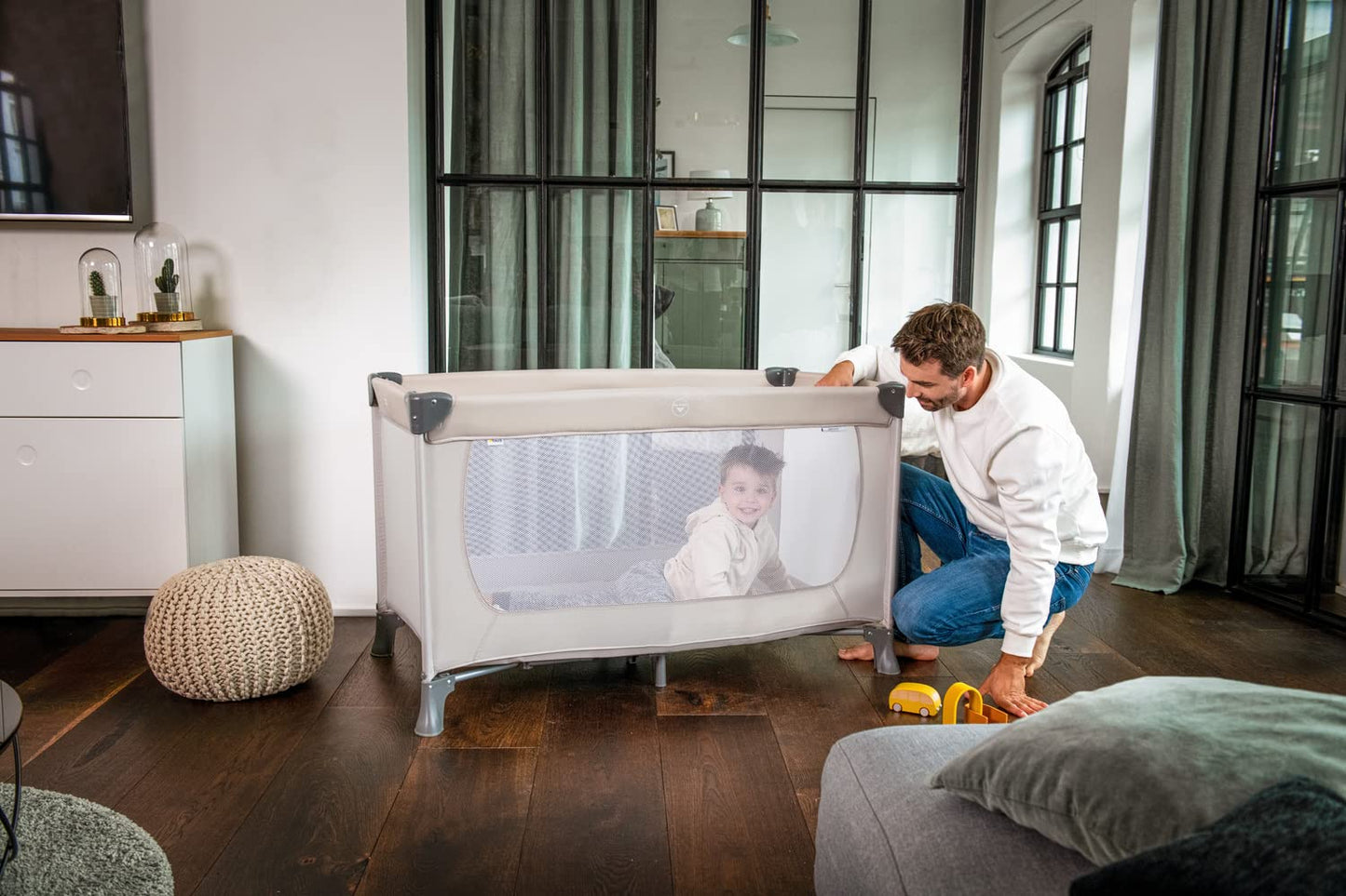 hauck Dream N Play reisivoodi ja mänguaed, kokkupandav, 120×60 cm, beez