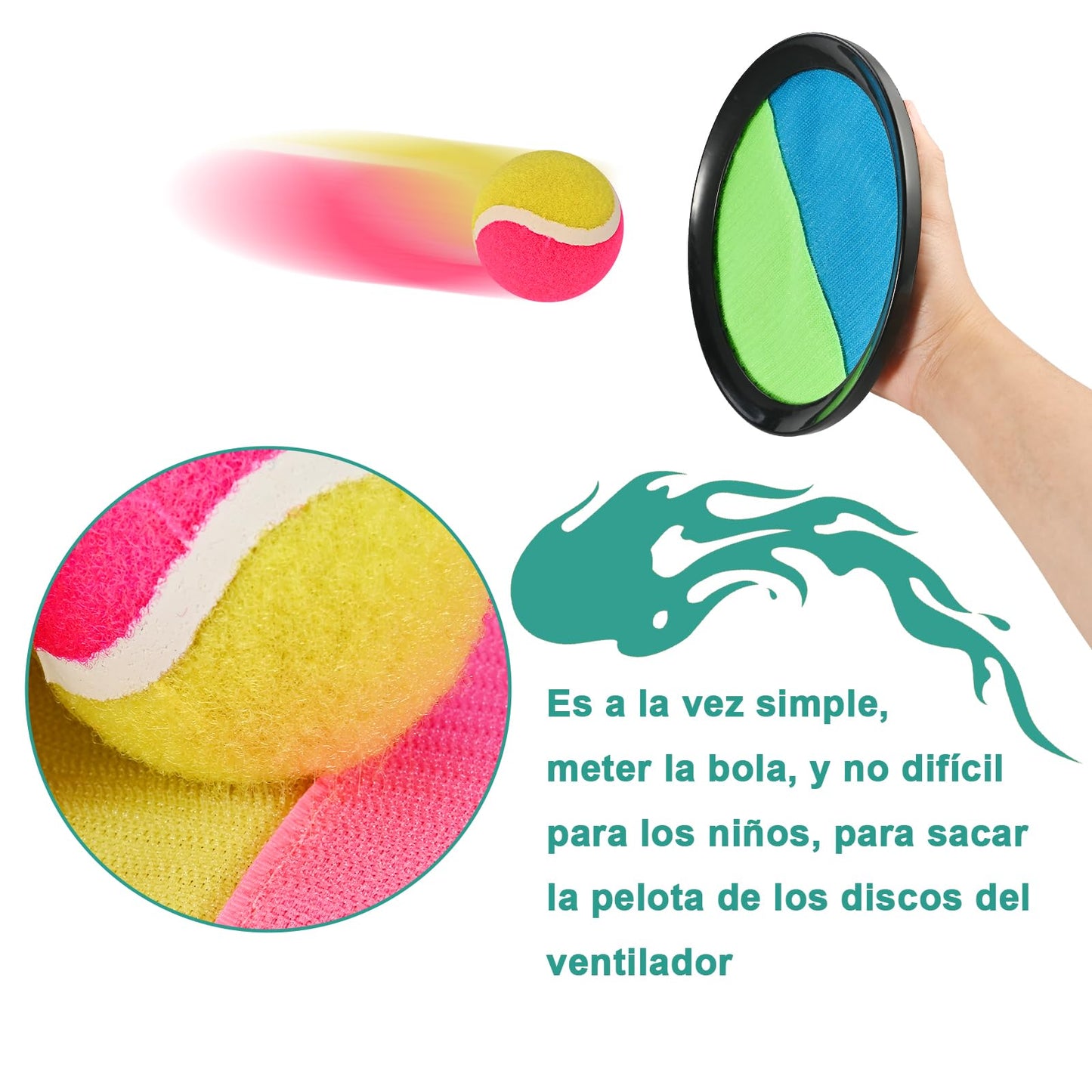 Klett ball throwing and catching game set, 4 rackets and 5 balls