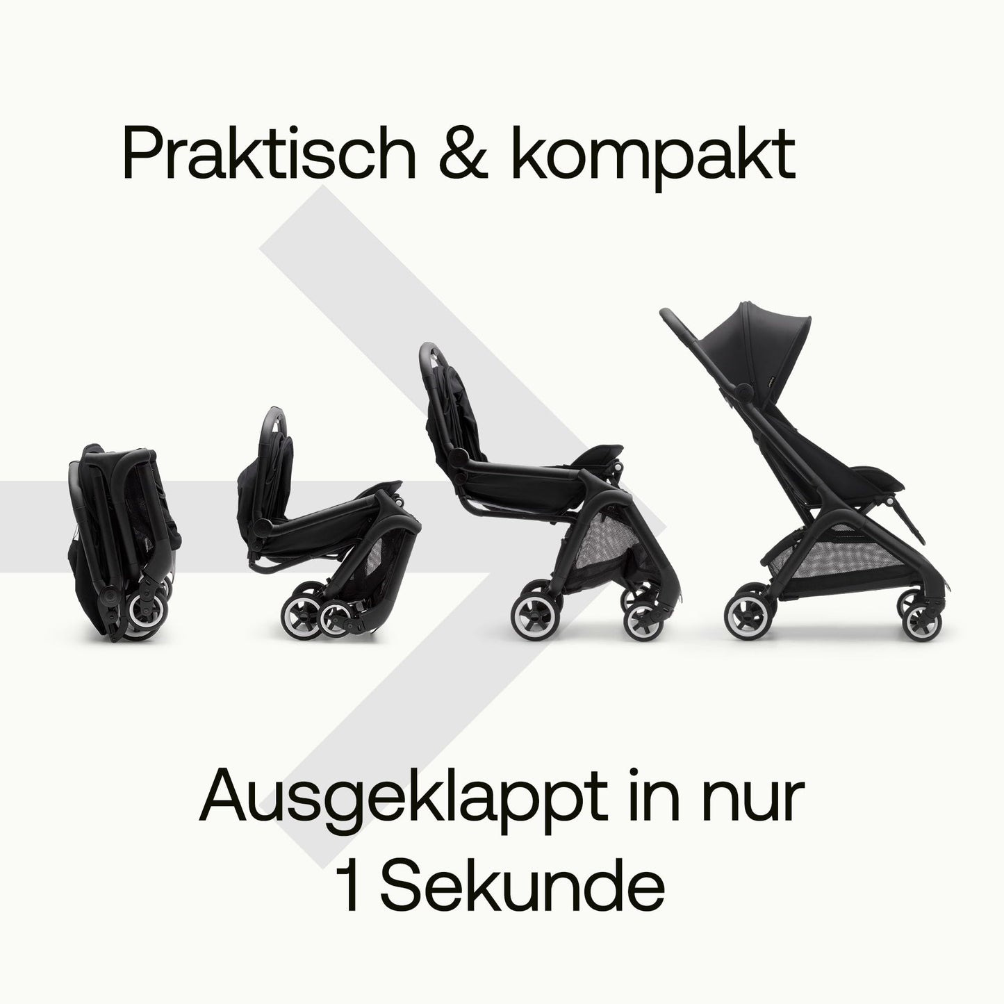 Bugaboo Butterfly ultrakompaktne jalutuskäru, koos kandekoti ja organisaatoriga (must)