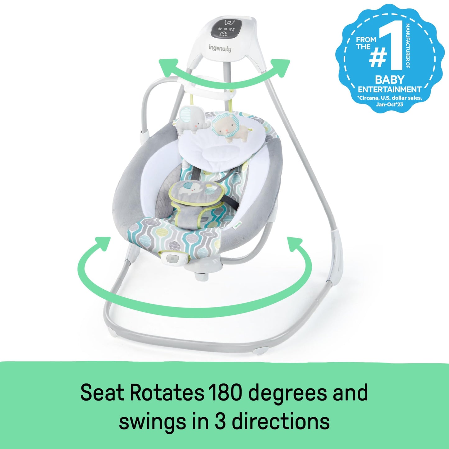Ingenuity SimpleComfort elektriline beebikiik, 6-kiiruseline, muusika ja vibratsioon, Everston
